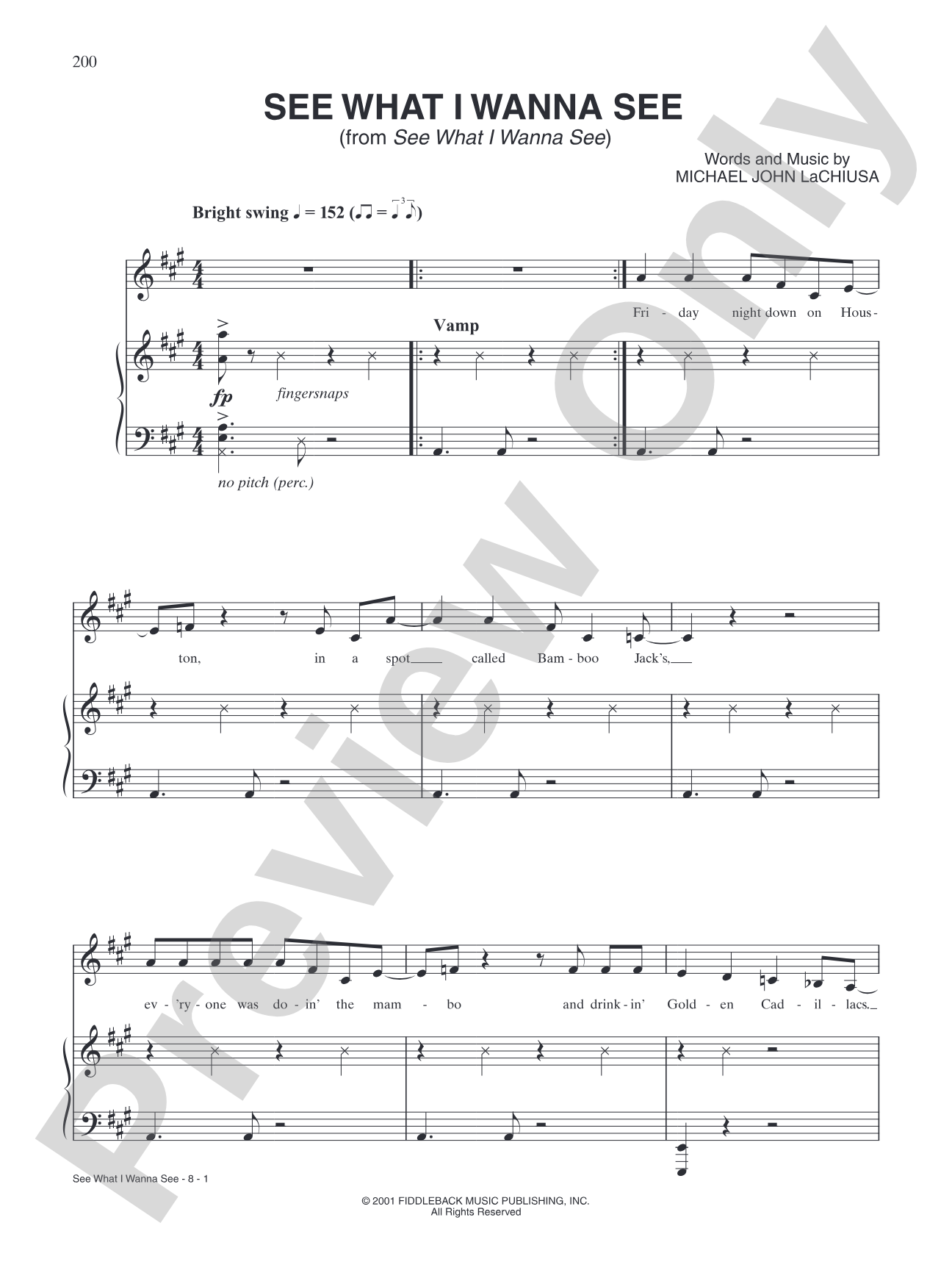 See What I Wanna See: Piano/Vocal/Chords
