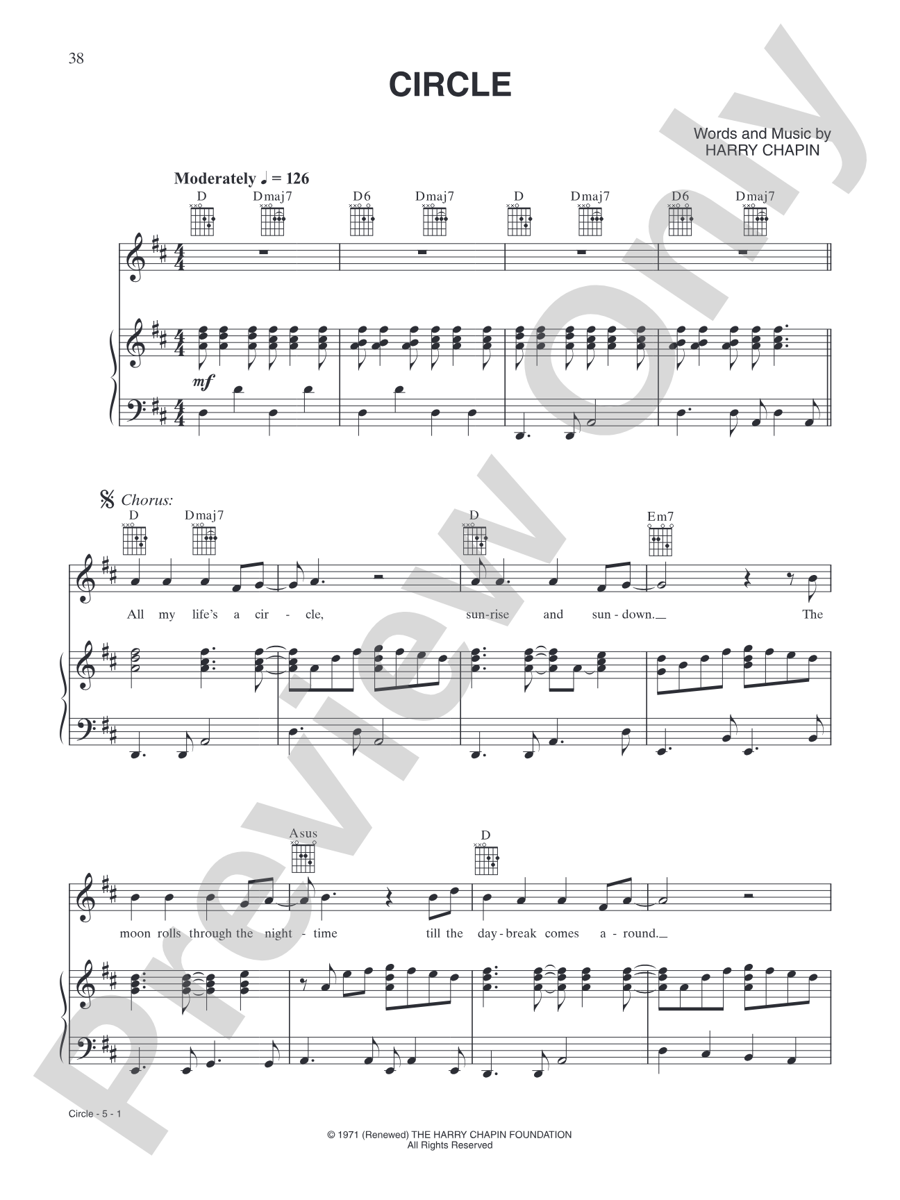 Circle: Piano/Vocal/Chords
