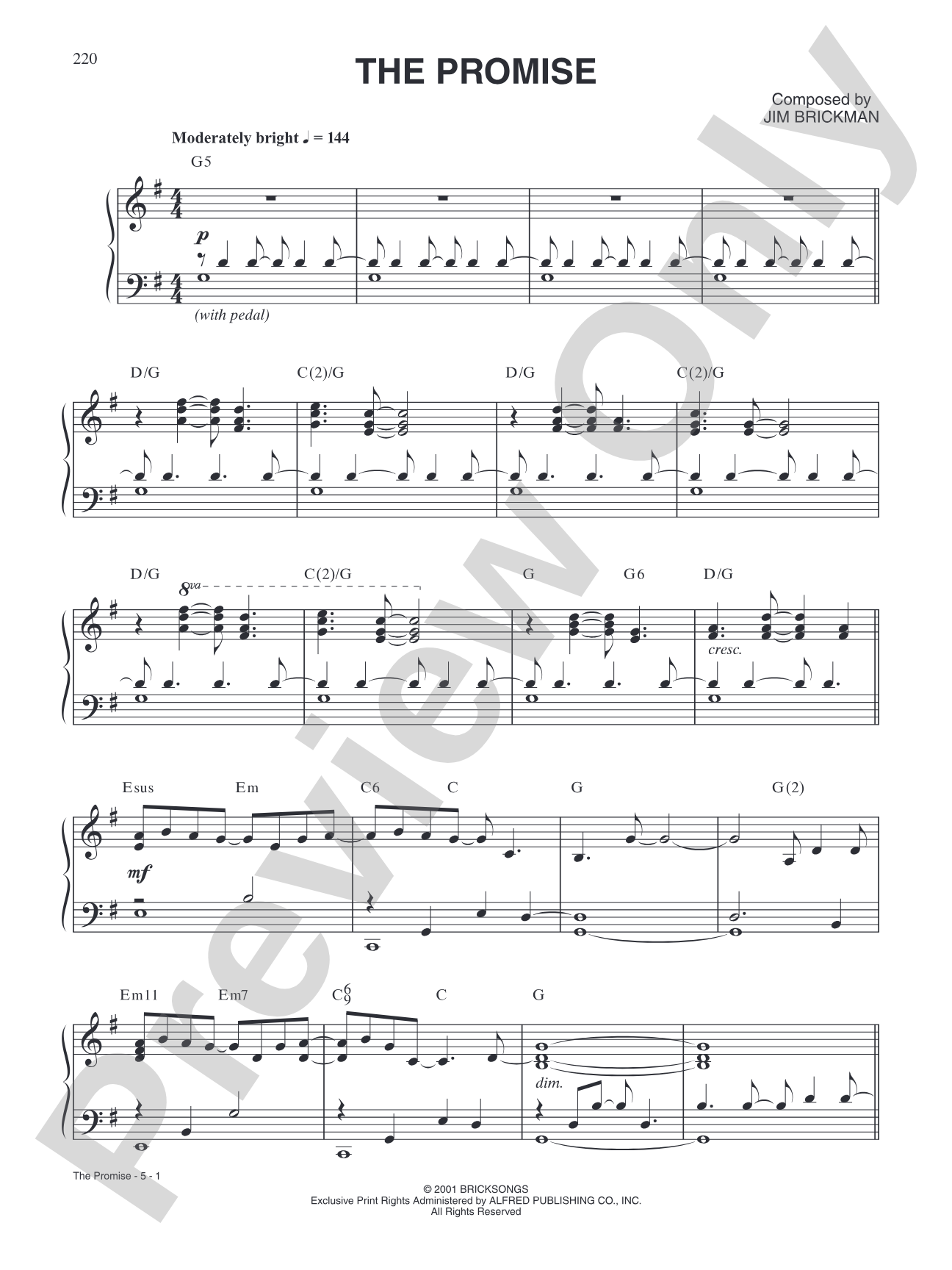 The Promise: Piano