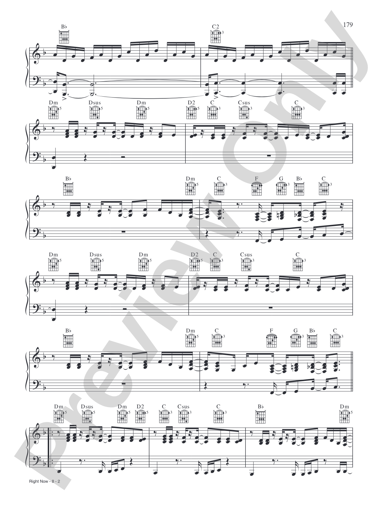 Right now: Piano/Vocal/Chords