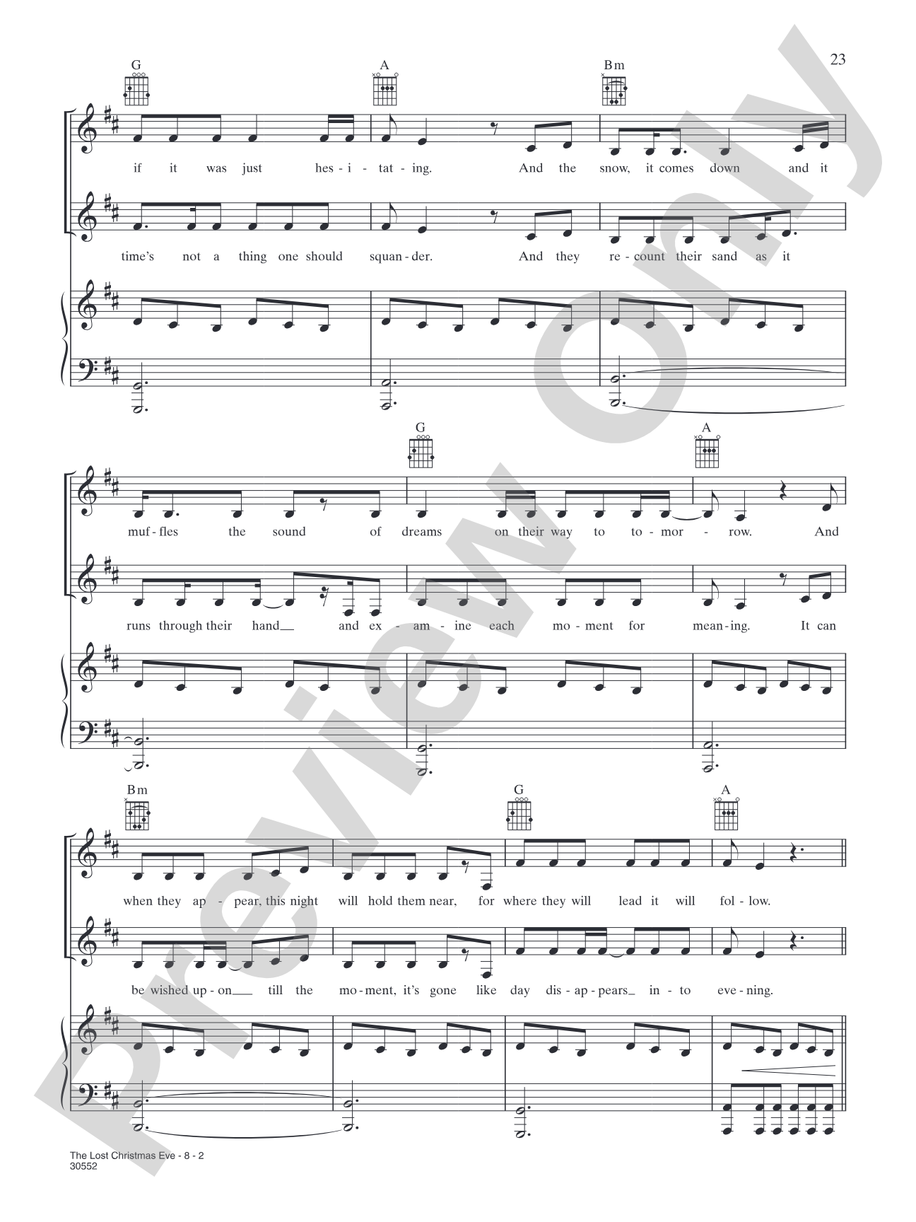 The Lost Christmas Eve: Piano/Vocal/Chords