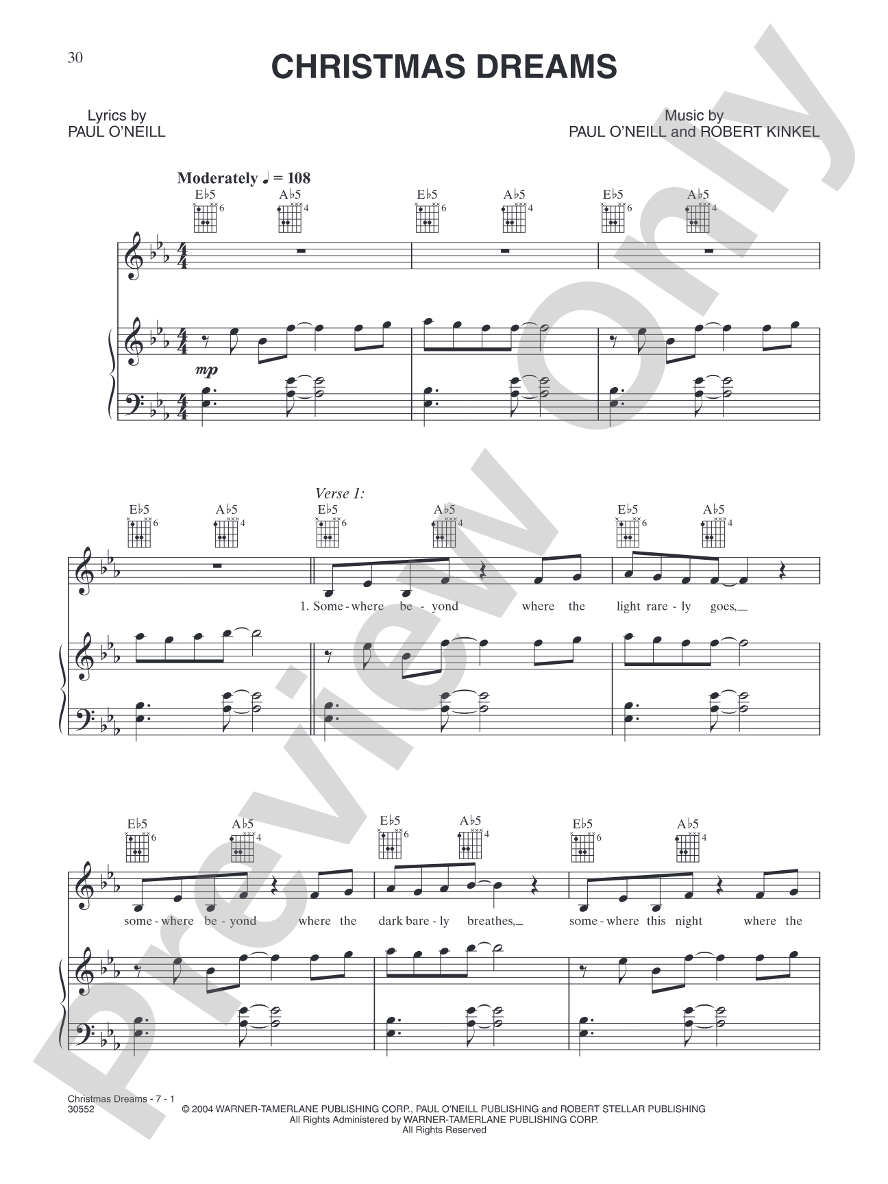 Christmas Dreams: Piano/Vocal/Chords