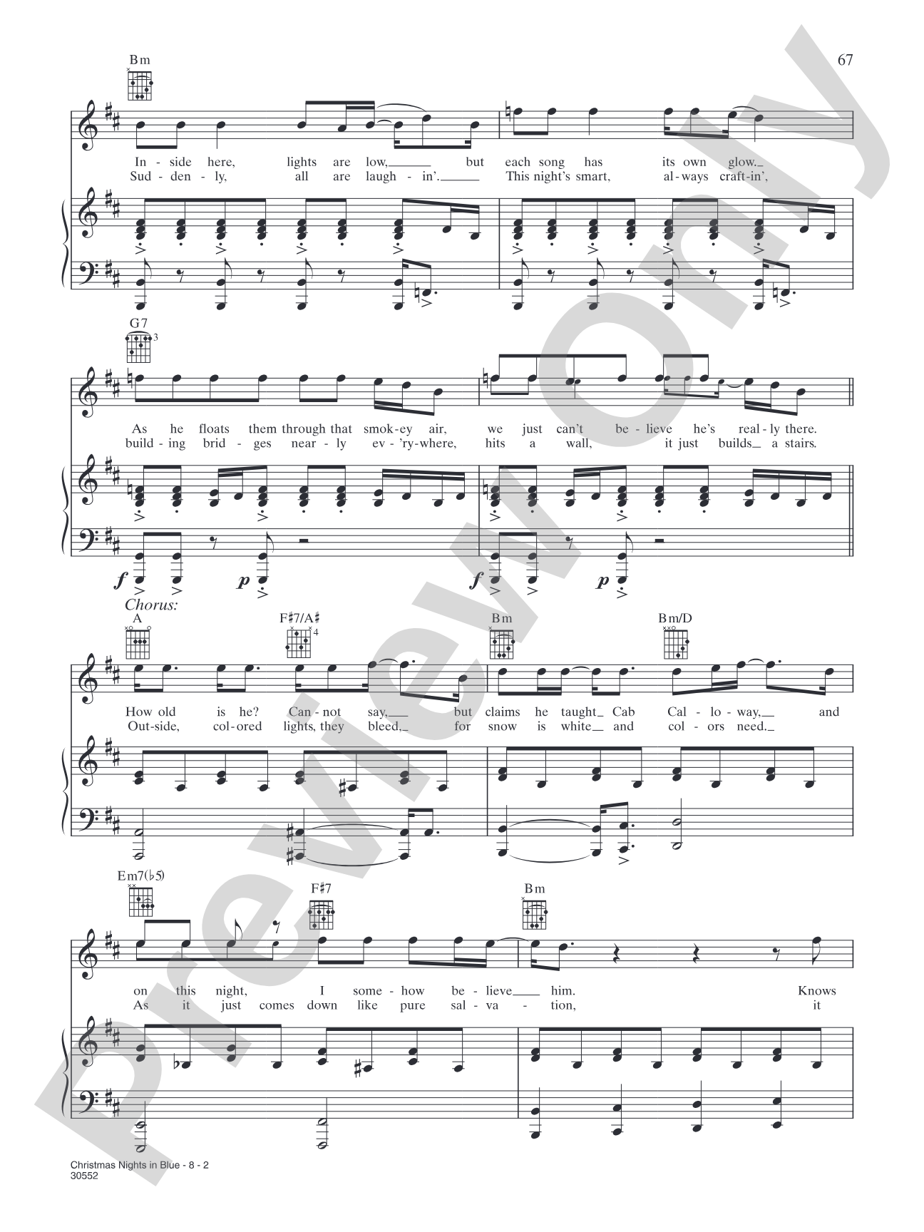 Christmas Nights In Blue: Piano/Vocal/Chords