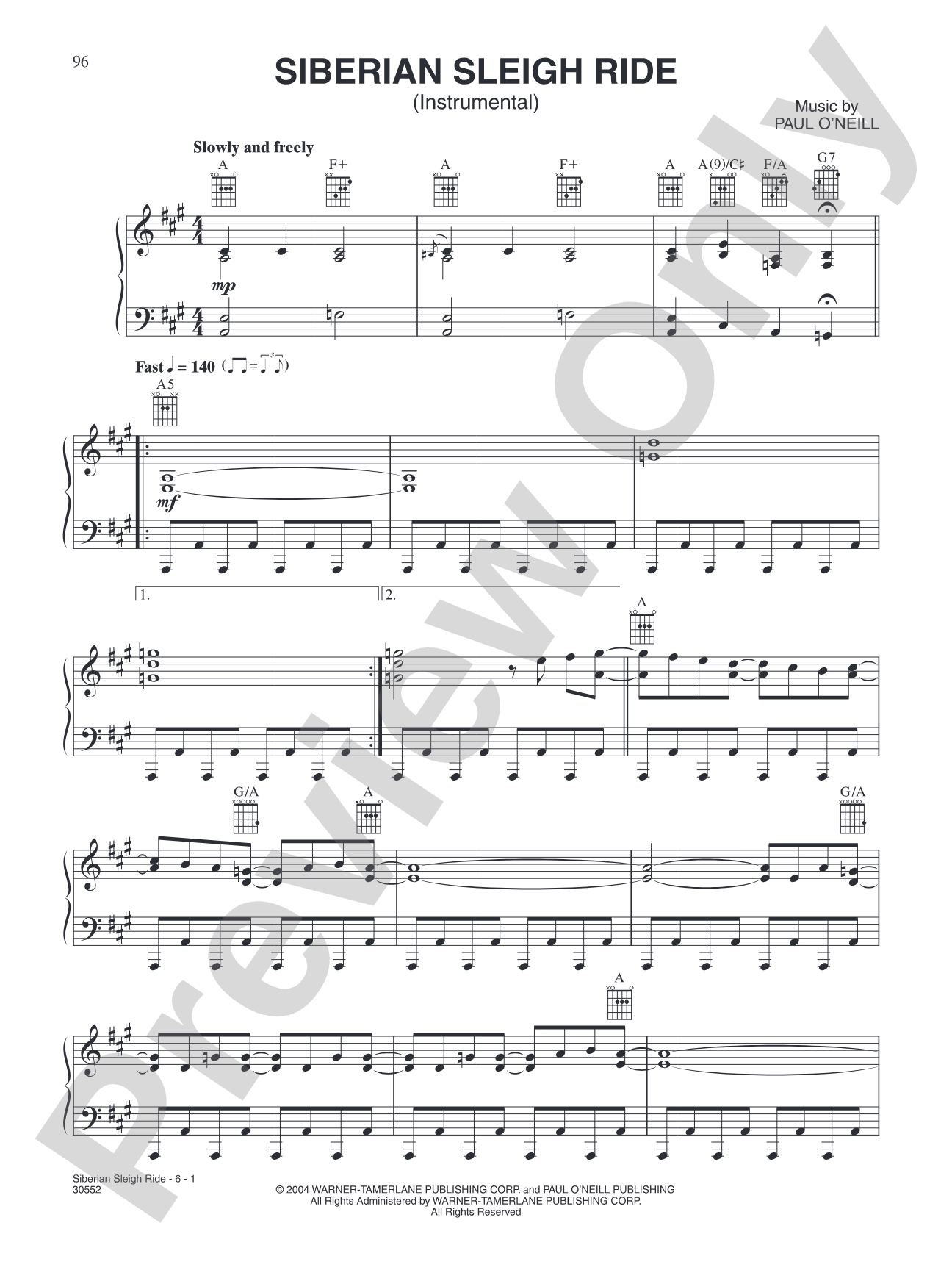 Siberian Sleight Ride: Piano