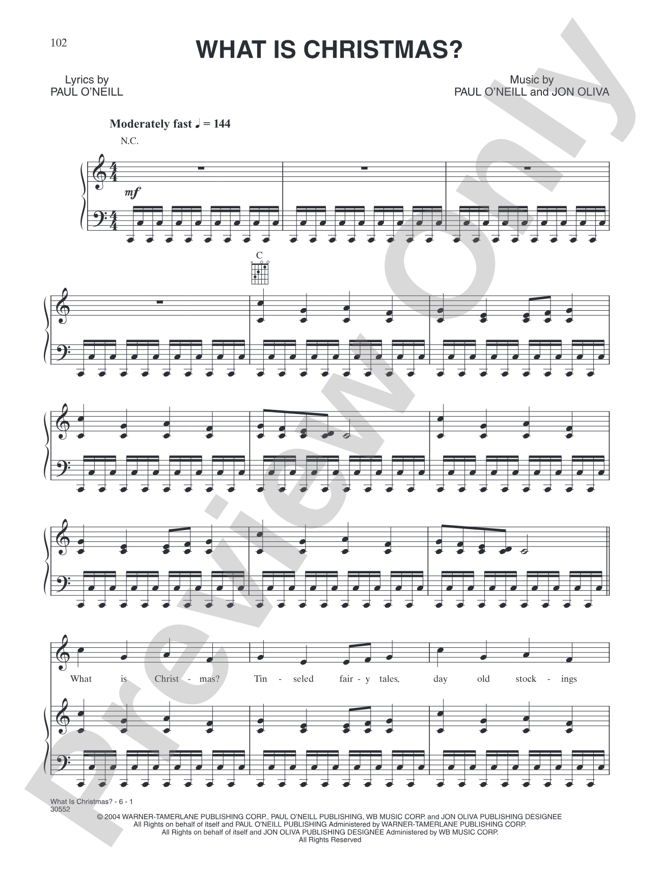 What is Christmas?: Piano/Vocal/Chords