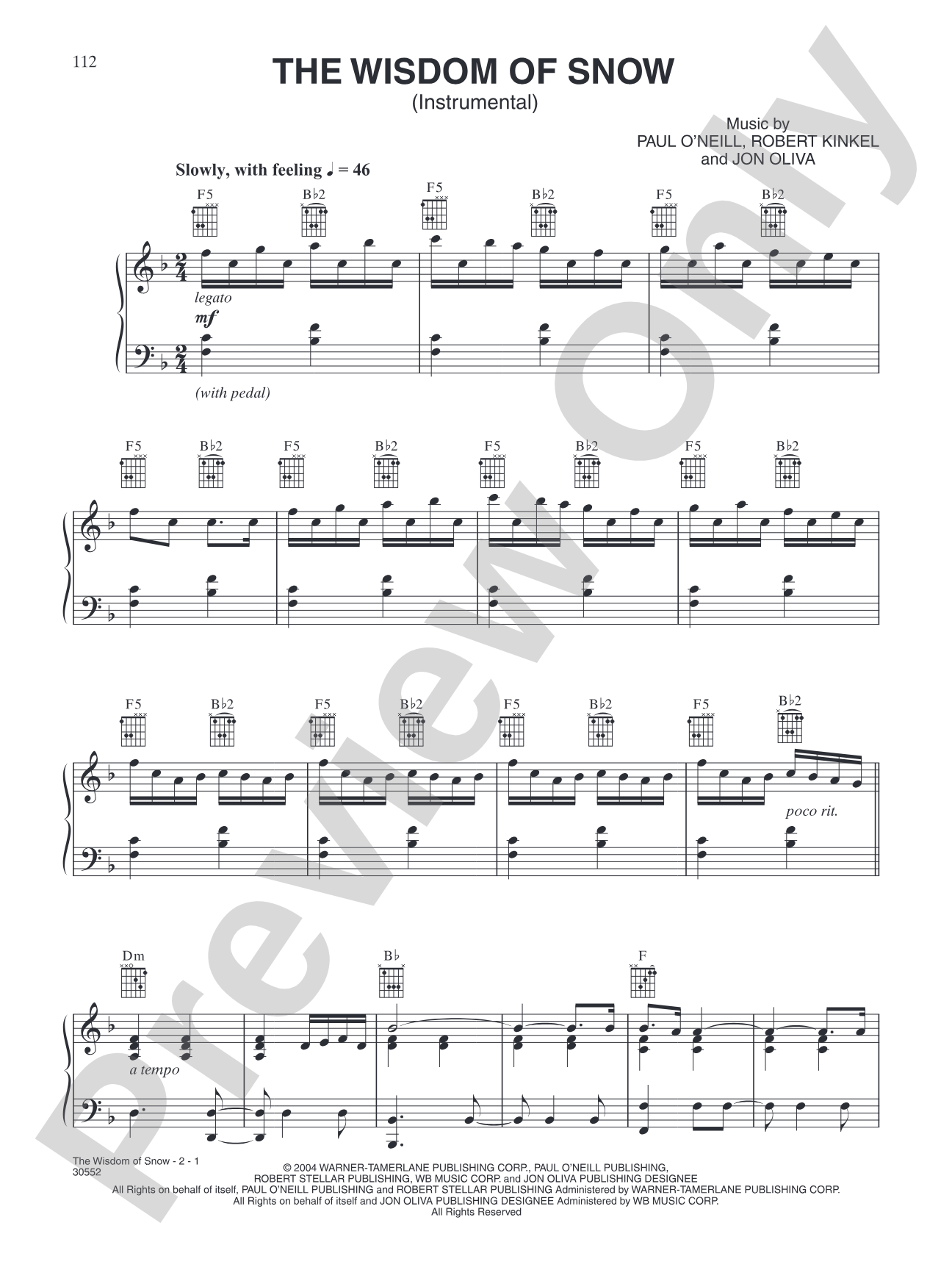 Wisdom of the Snow: Piano