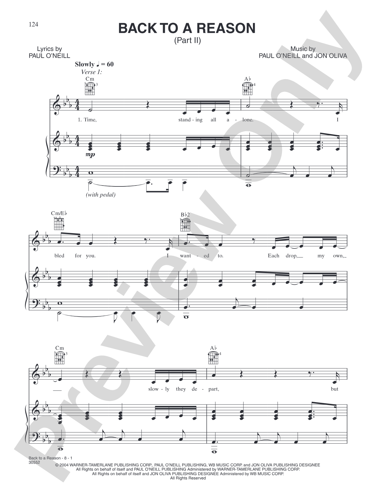 Back to a Reason (Part II): Piano/Vocal/Chords