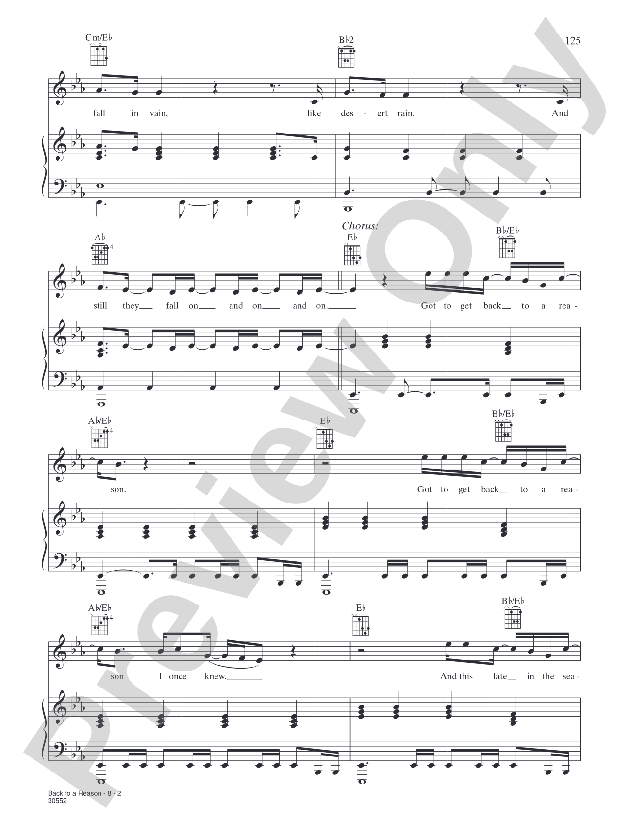 Back to a Reason (Part II): Piano/Vocal/Chords