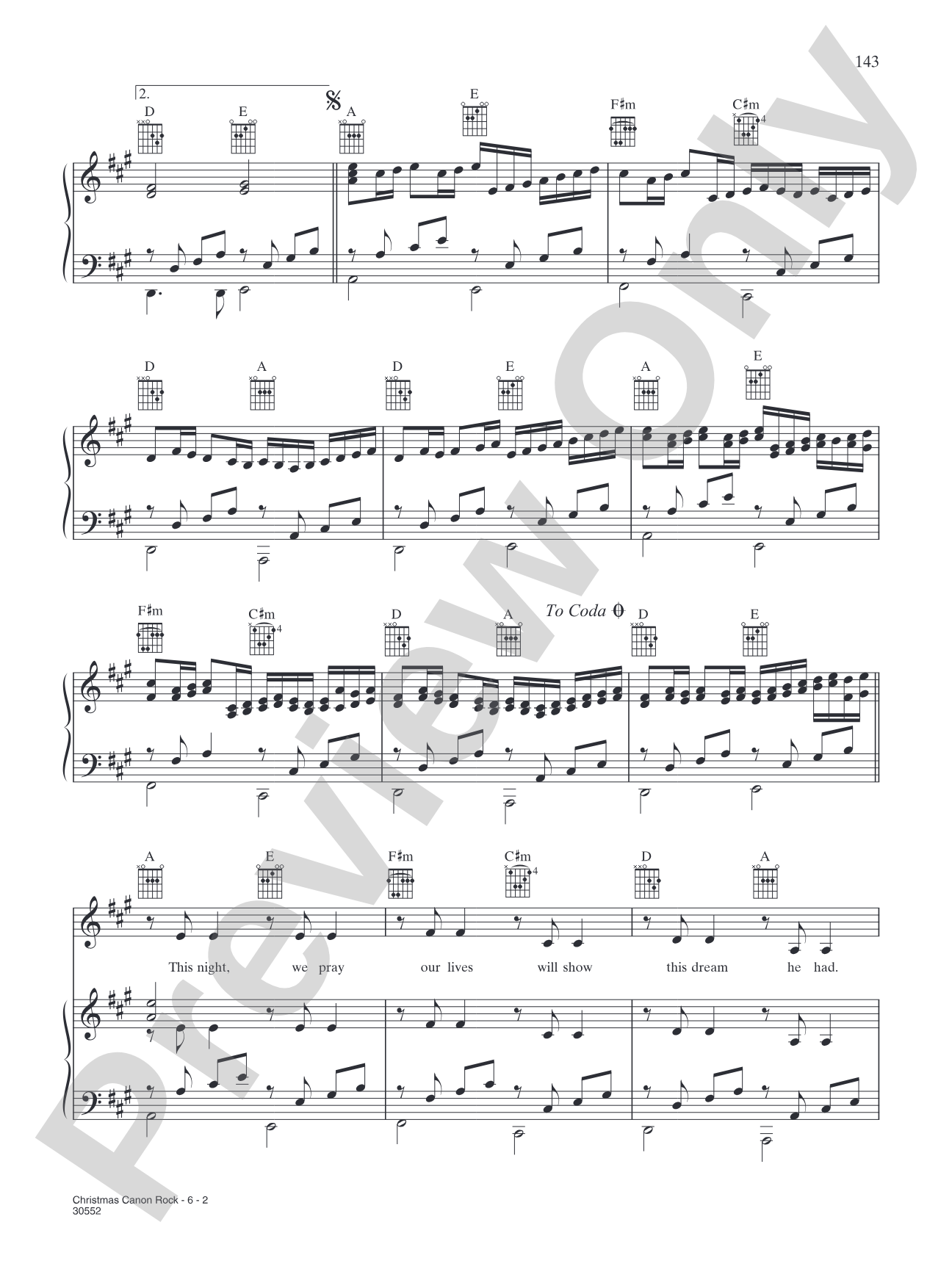 Christmas Canon Rock: Piano/Vocal/Chords