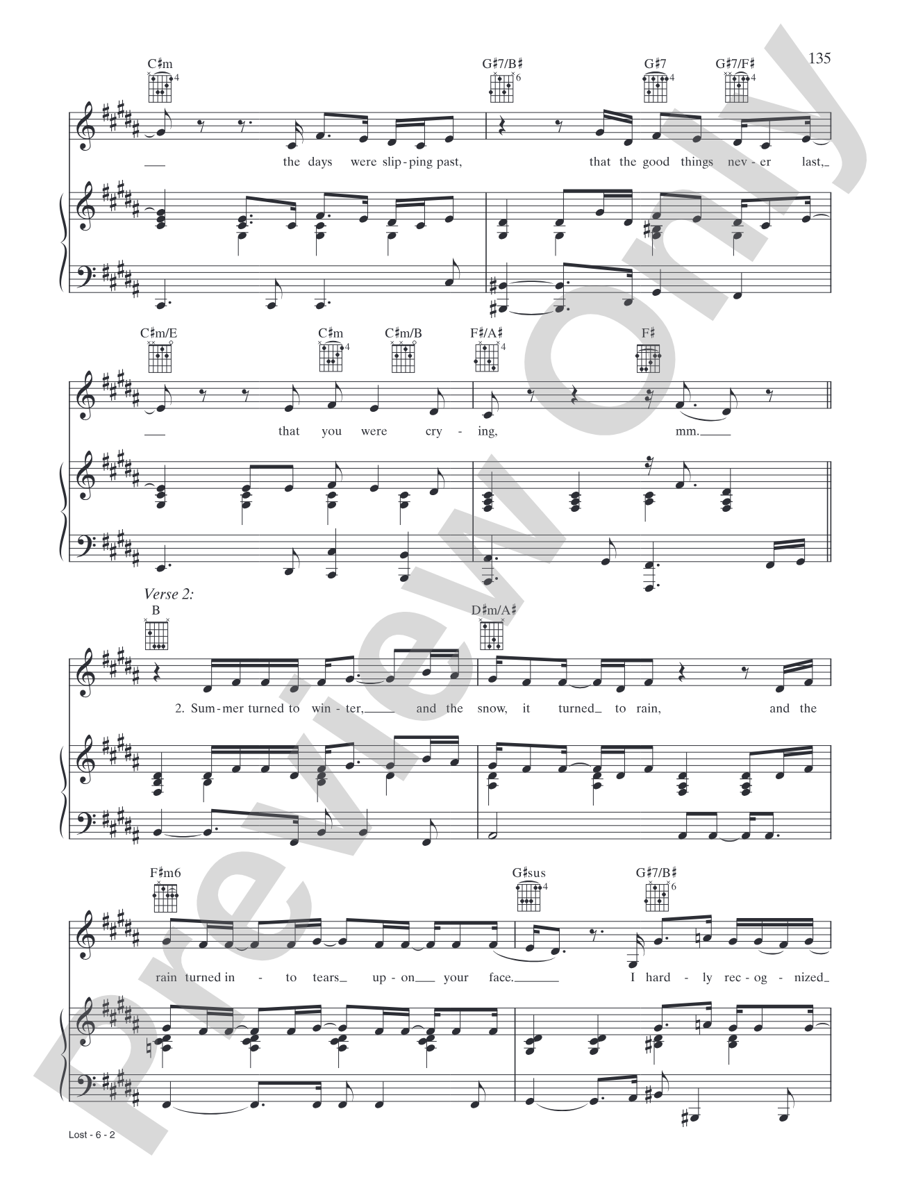 Lost: Piano/Vocal/Chords