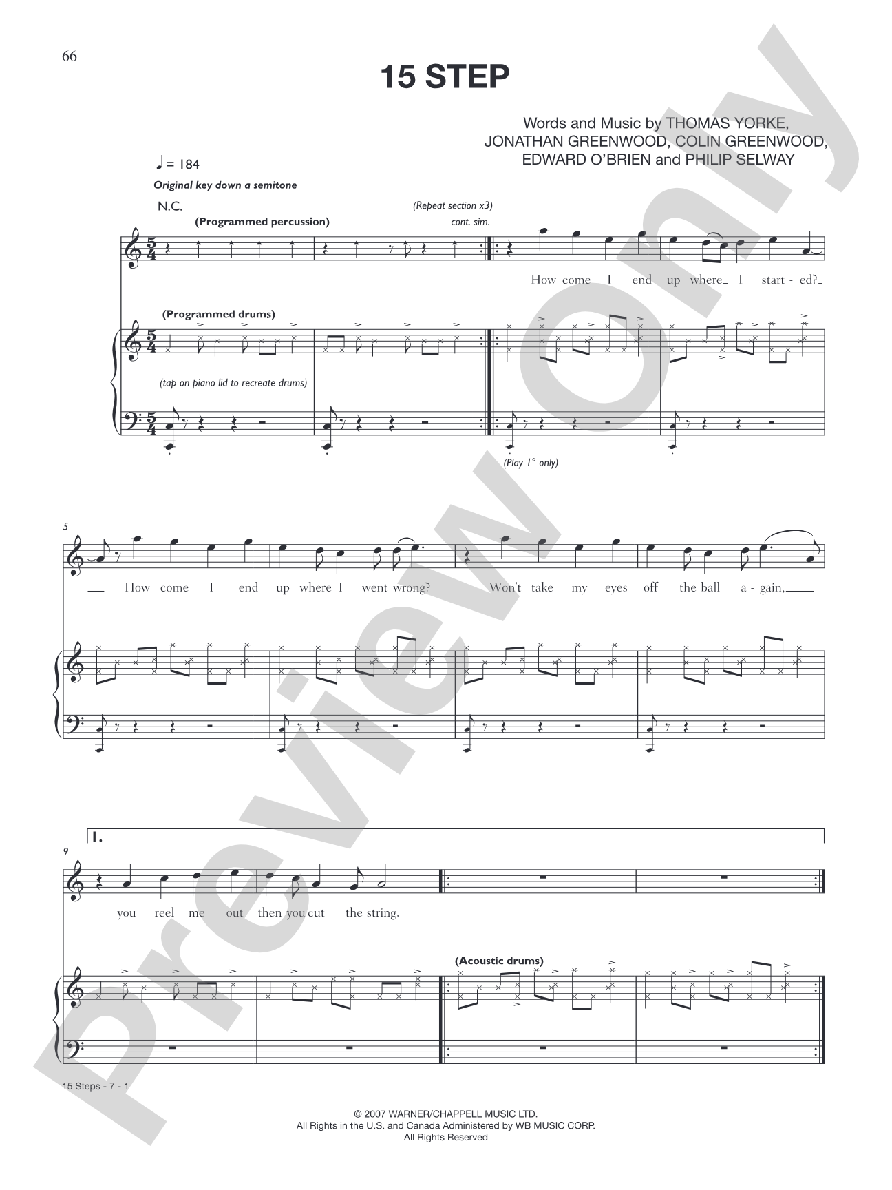 15 Step: Piano/Vocal/Chords