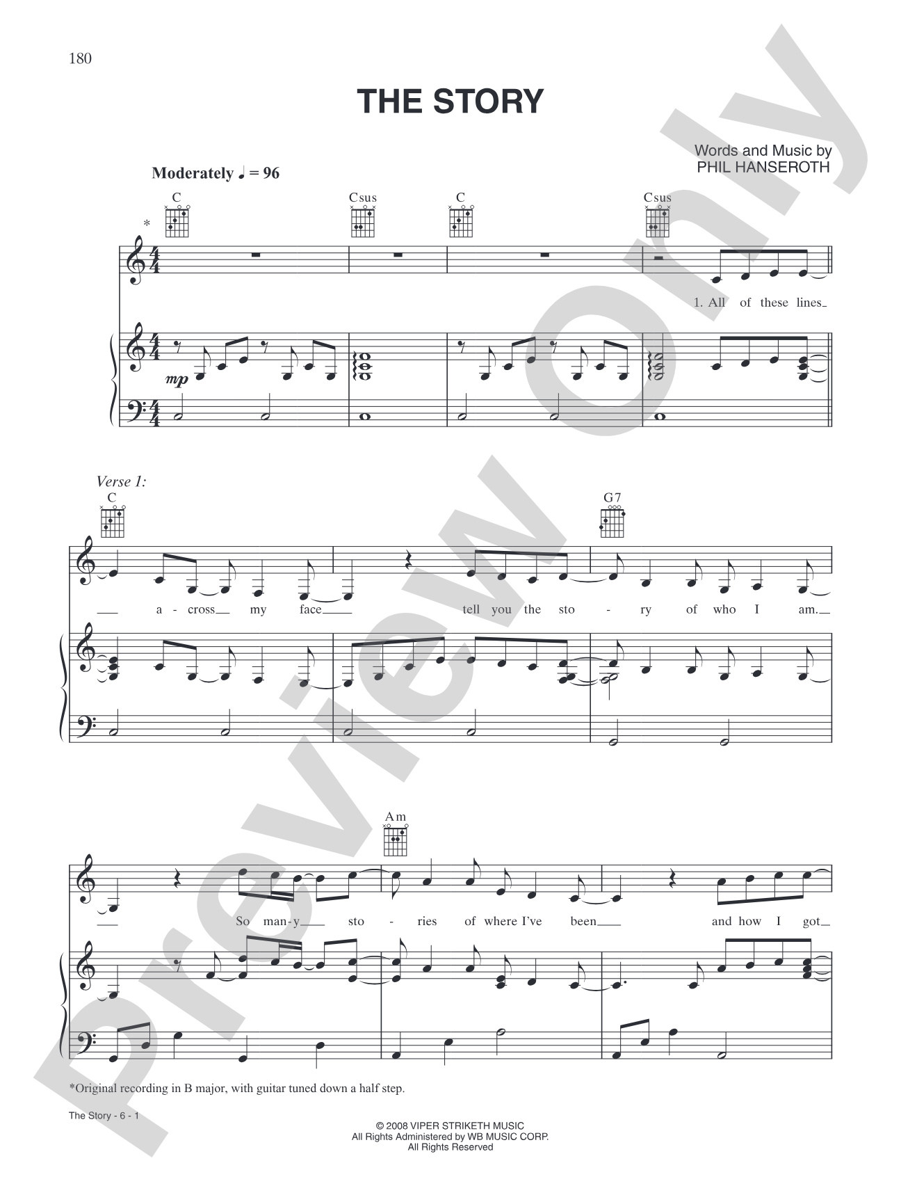 The Story: Piano/Vocal/Chords