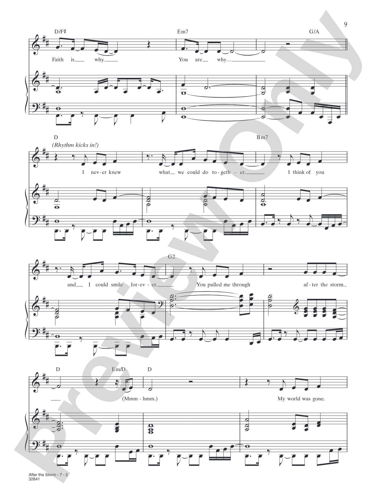 After the Storm: Piano/Vocal/Chords