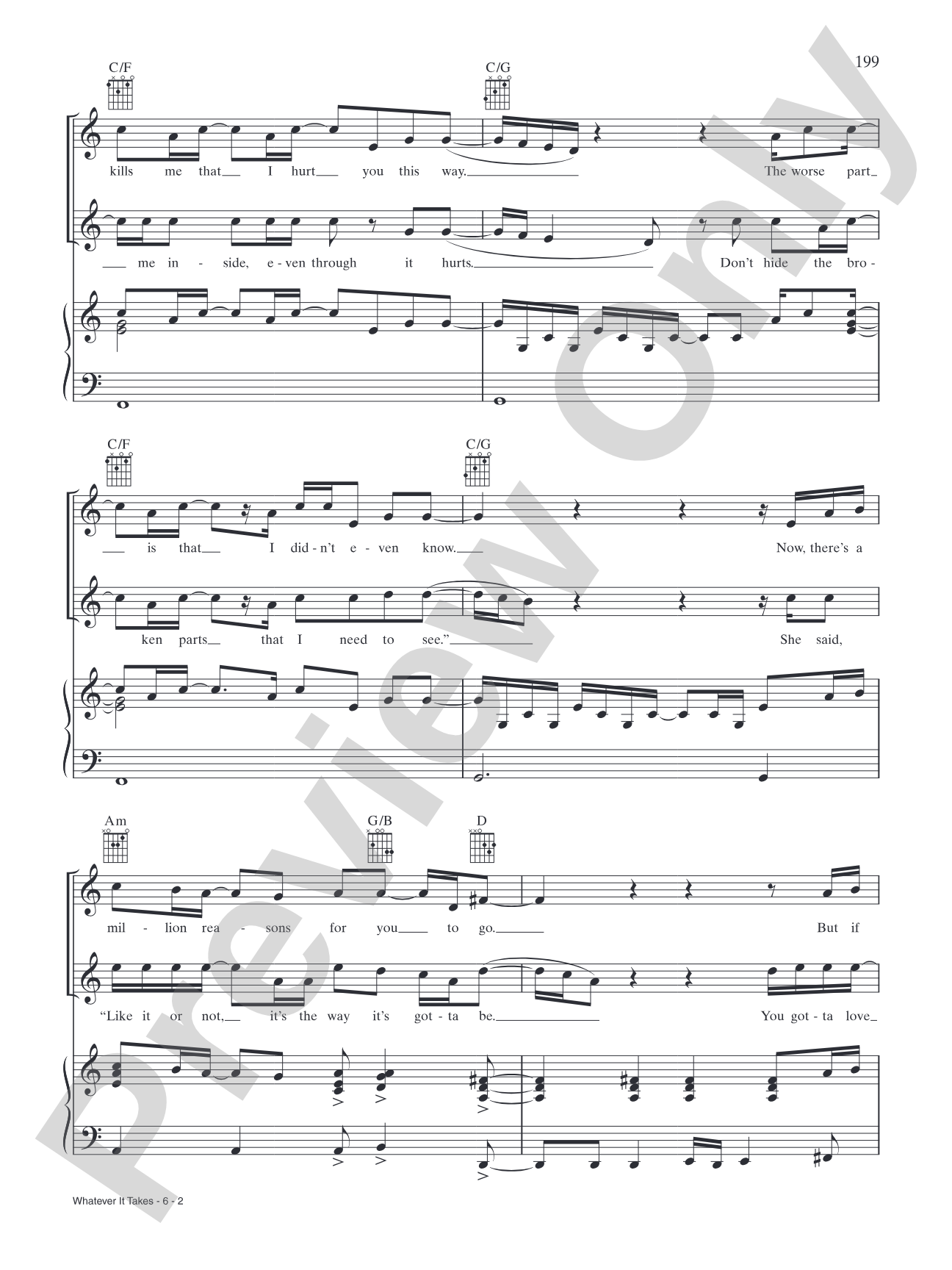 Whatever it Takes: Piano/Vocal/Chords