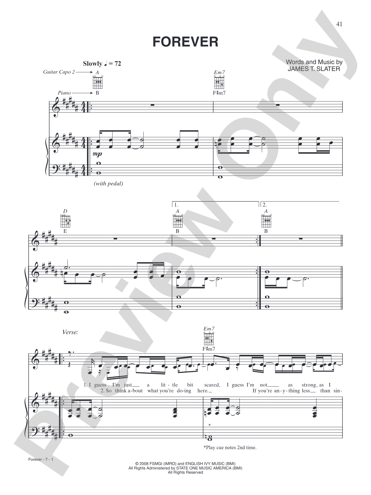 Forever: Piano/Vocal/Chords