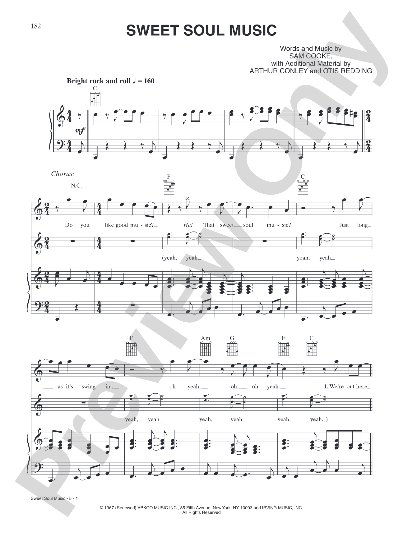 Sweet Soul Music: Piano/Vocal/Chords