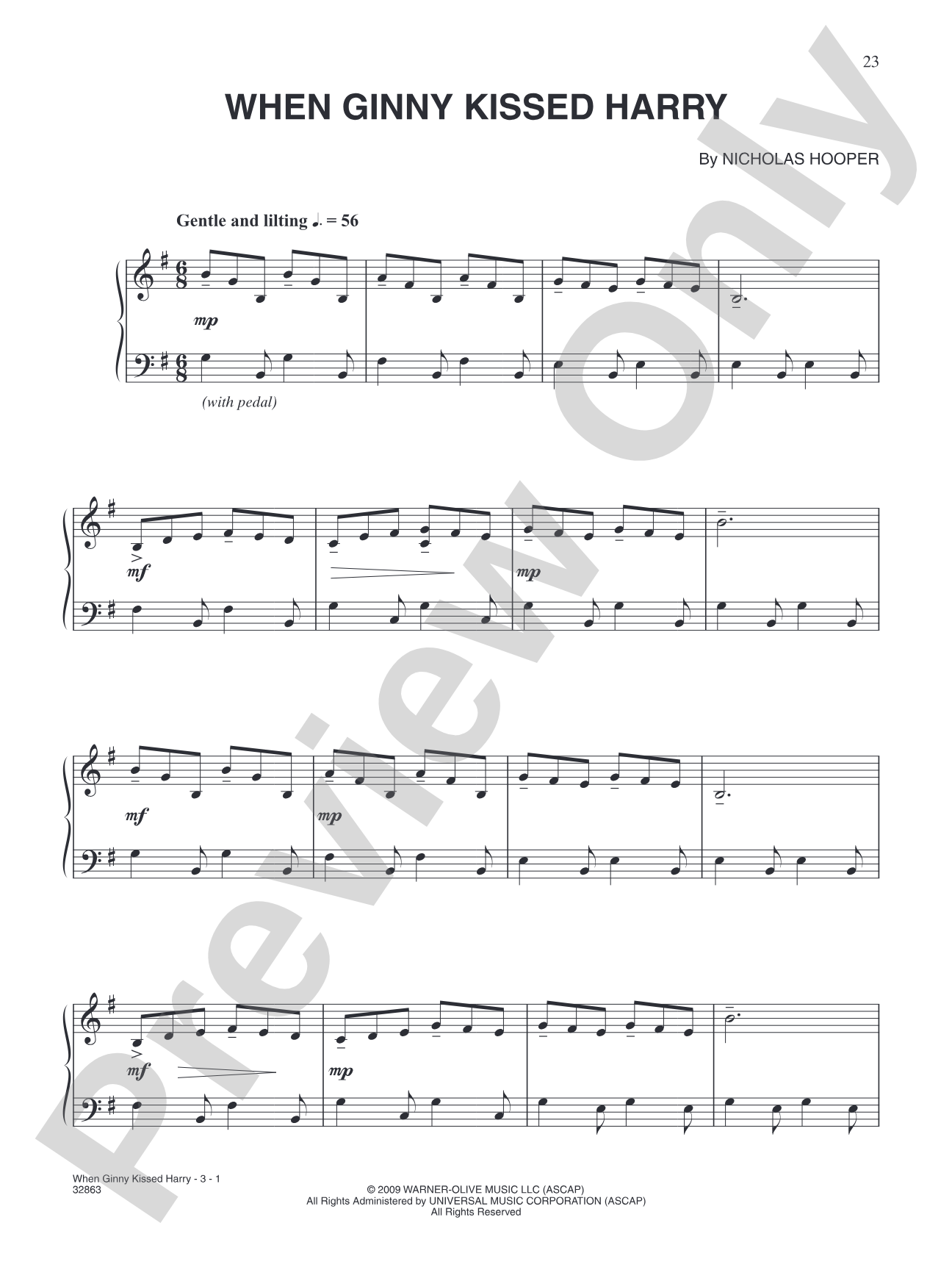 When Ginny Kissed Harry (from "Harry Potter and the Half-Blood Prince"): Piano