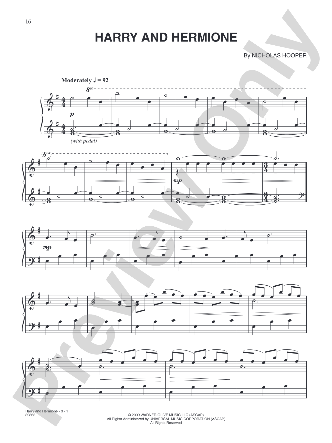 Harry and Hermione (from "Harry Potter and the Half-Blood Prince"): Piano