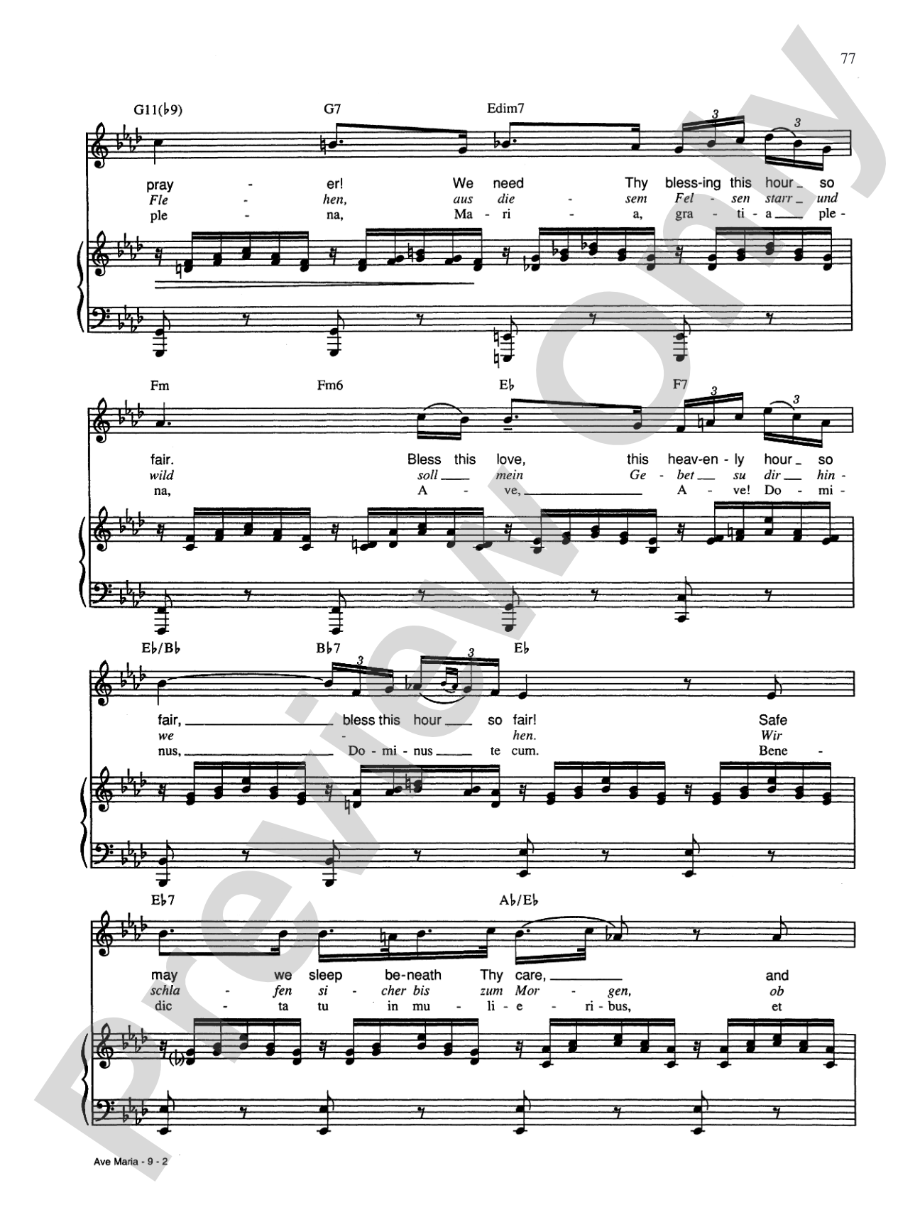 Ave Maria: Piano/Vocal/Chords