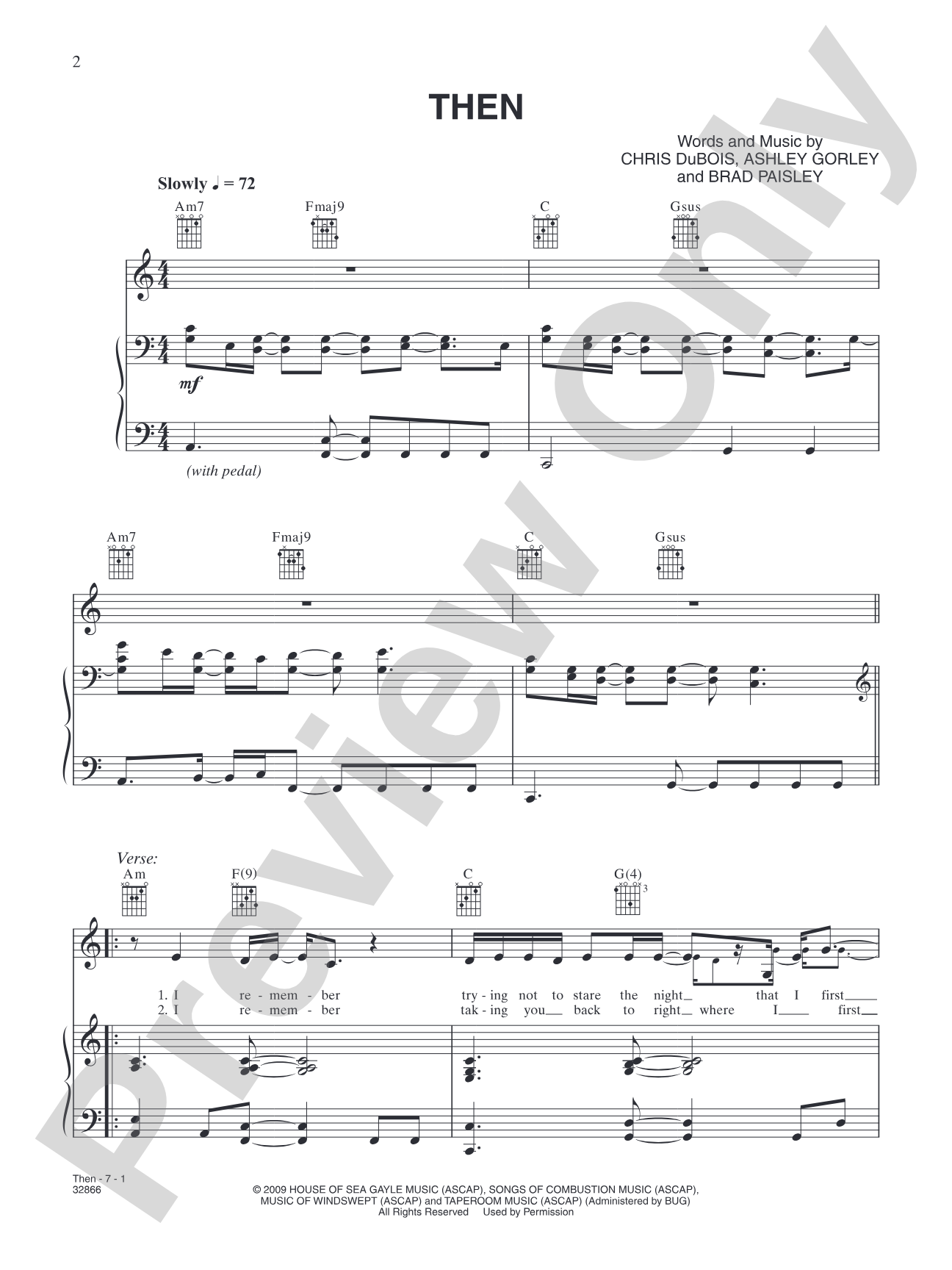 Then: Piano/Vocal/Chords