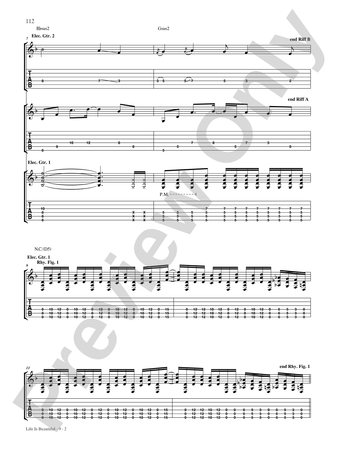 Life Is Beautiful: Authentic Guitar TAB