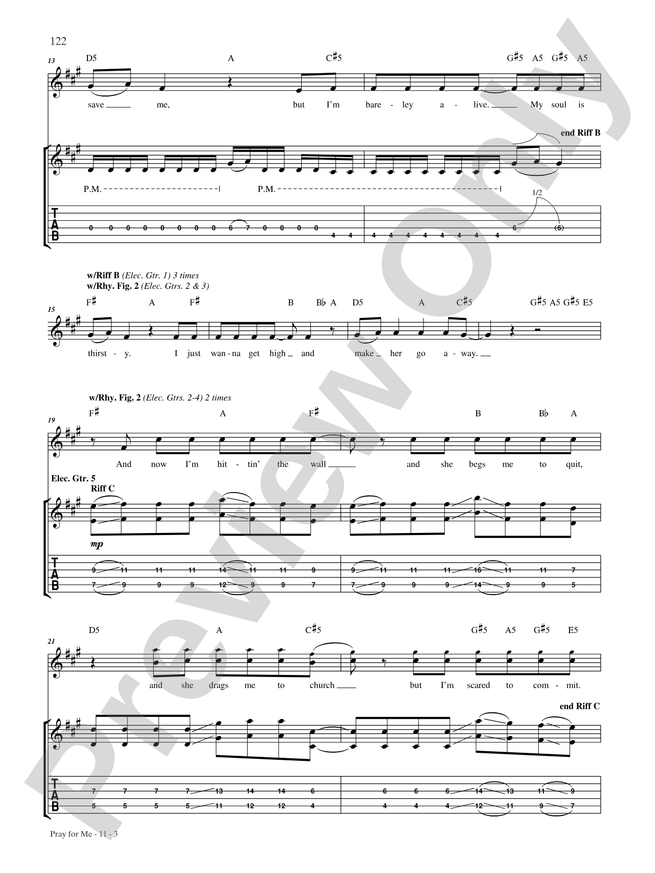 Pray For Me: Authentic Guitar TAB