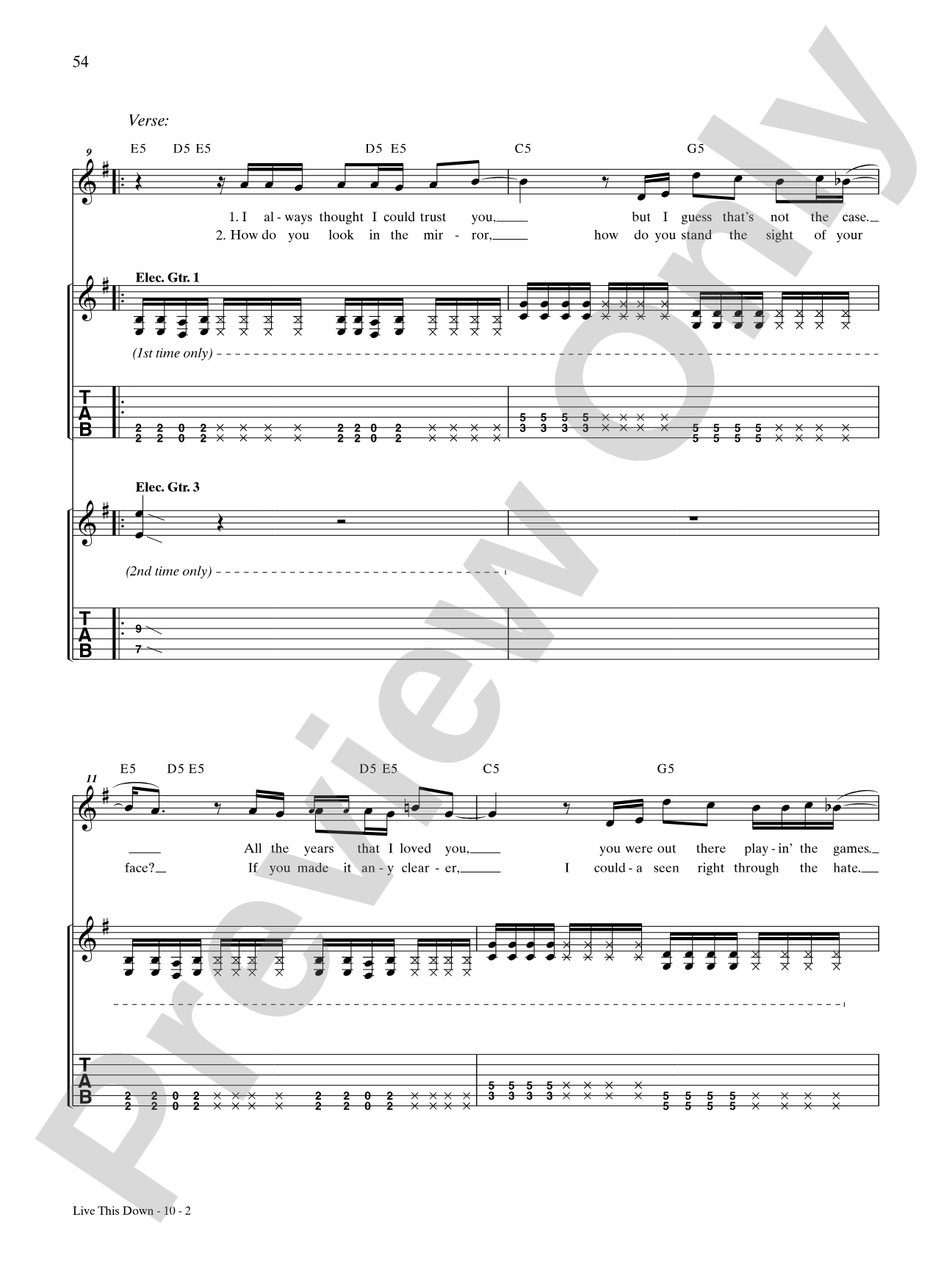 Live This Down: Authentic Guitar TAB