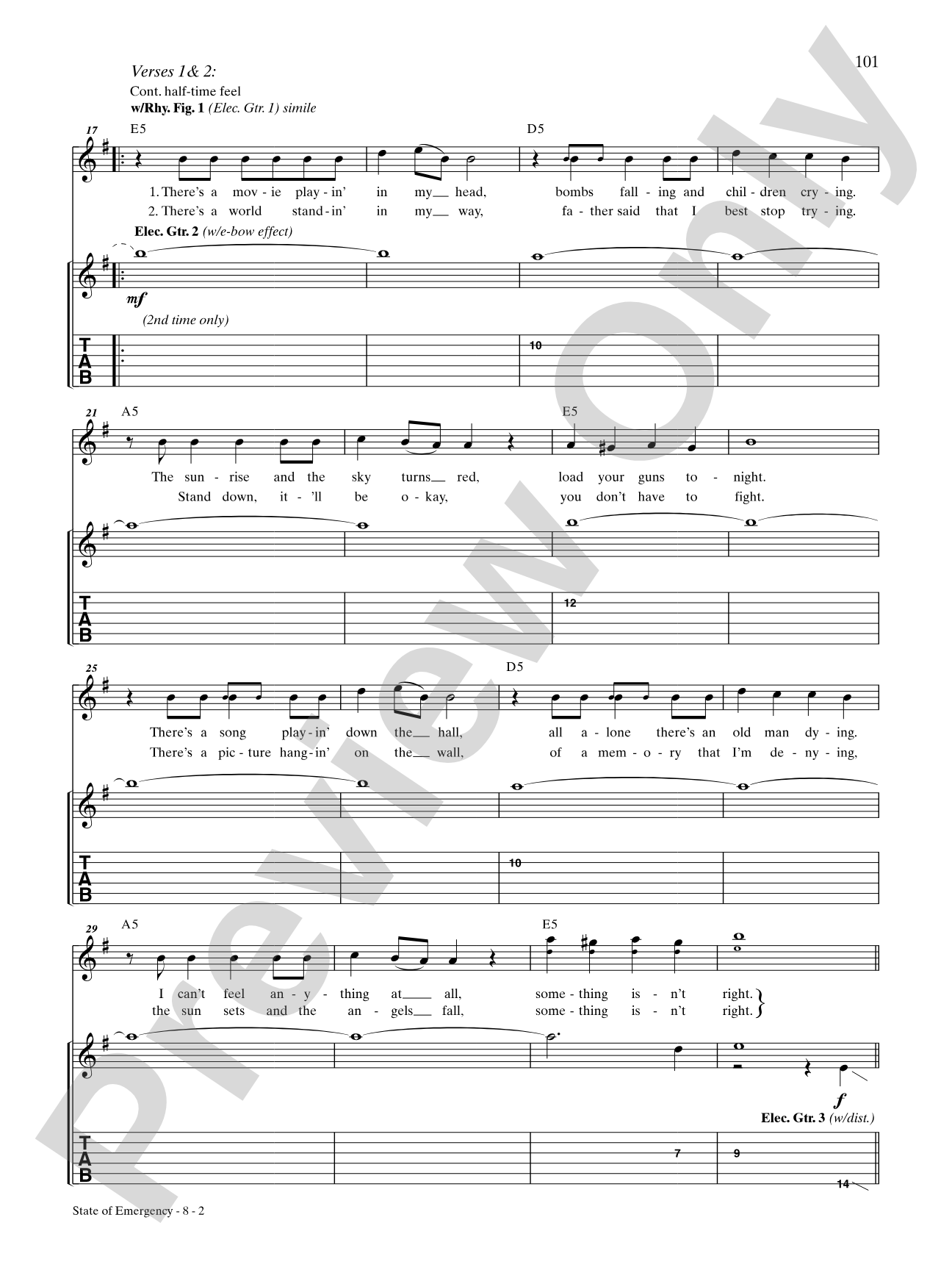 State of Emergency: Authentic Guitar TAB