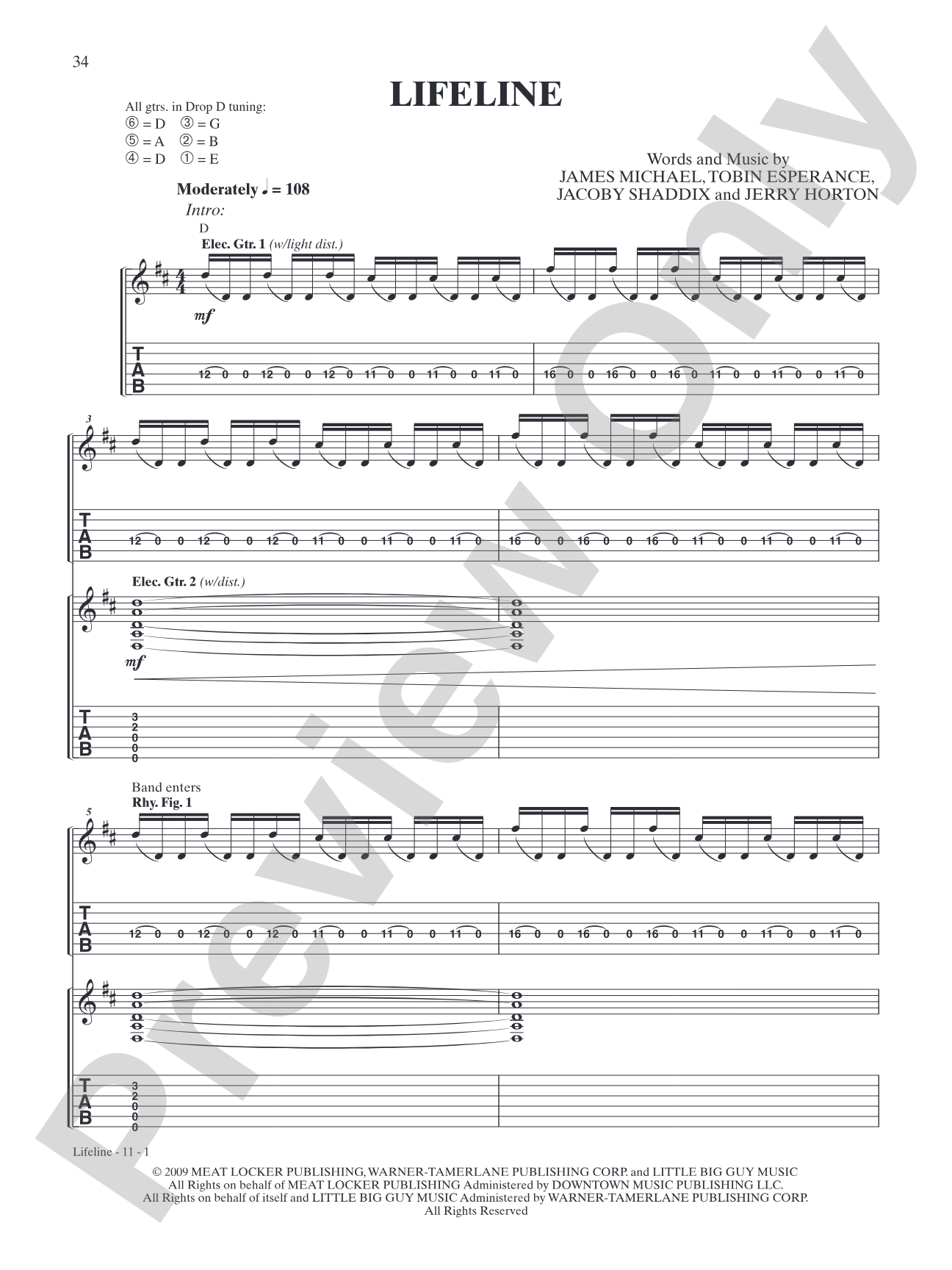 Lifeline: Authentic Guitar TAB