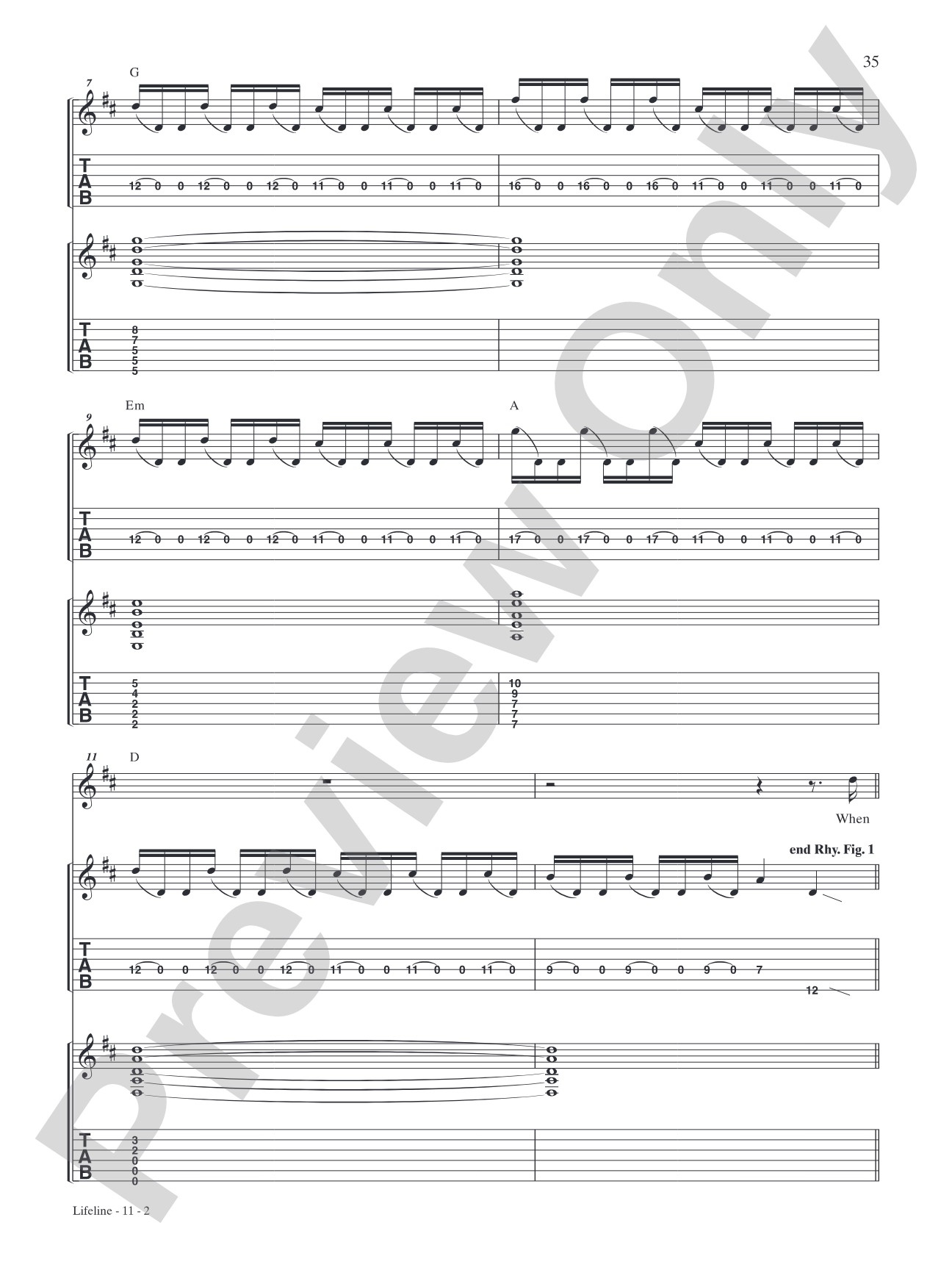 Lifeline: Authentic Guitar TAB
