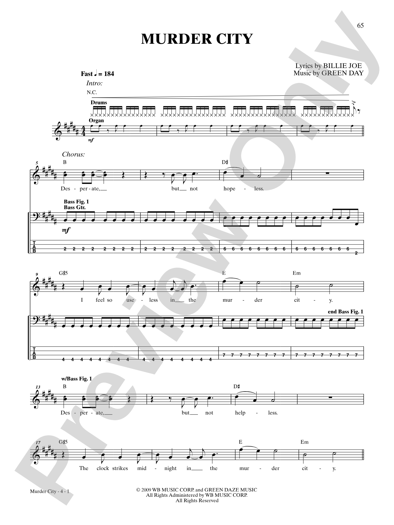 Murder City: Bass TAB
