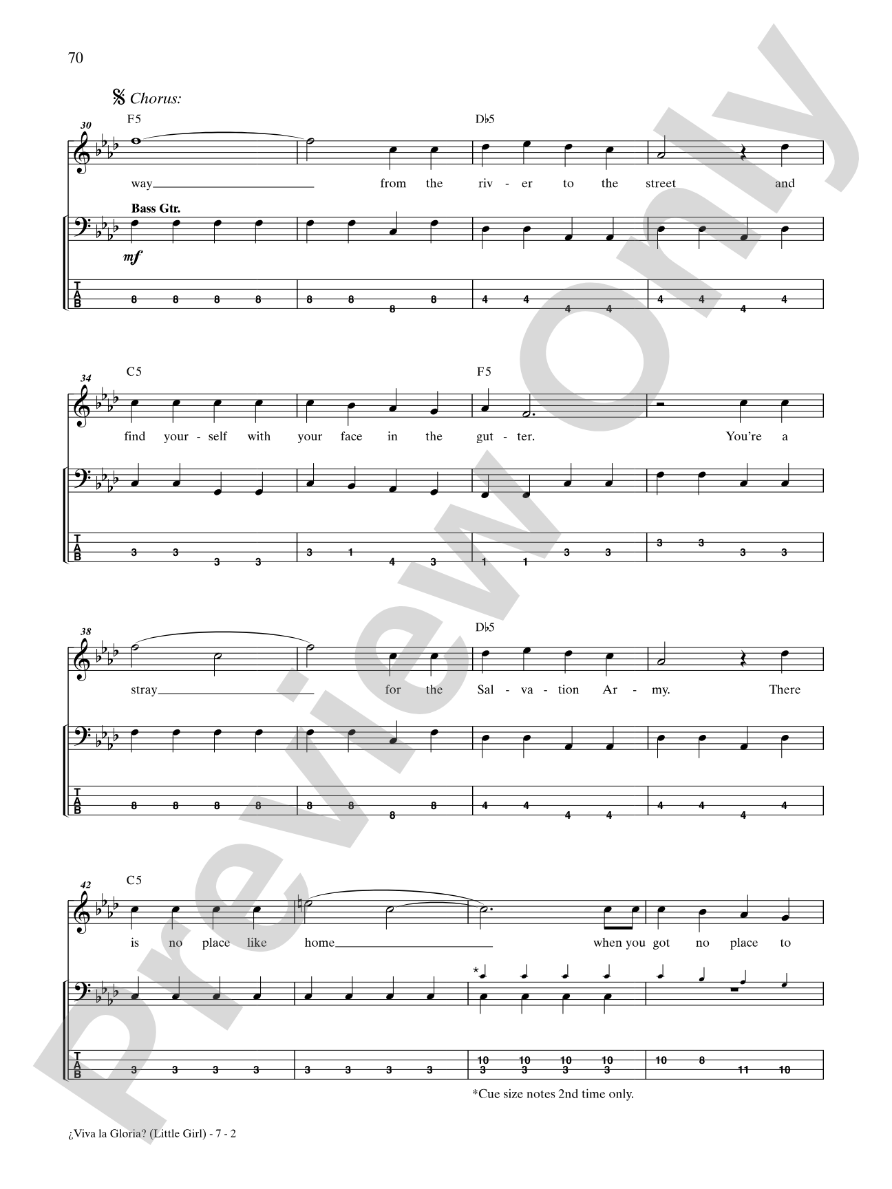 ¿Viva La Gloria? (Little Girl): Bass TAB