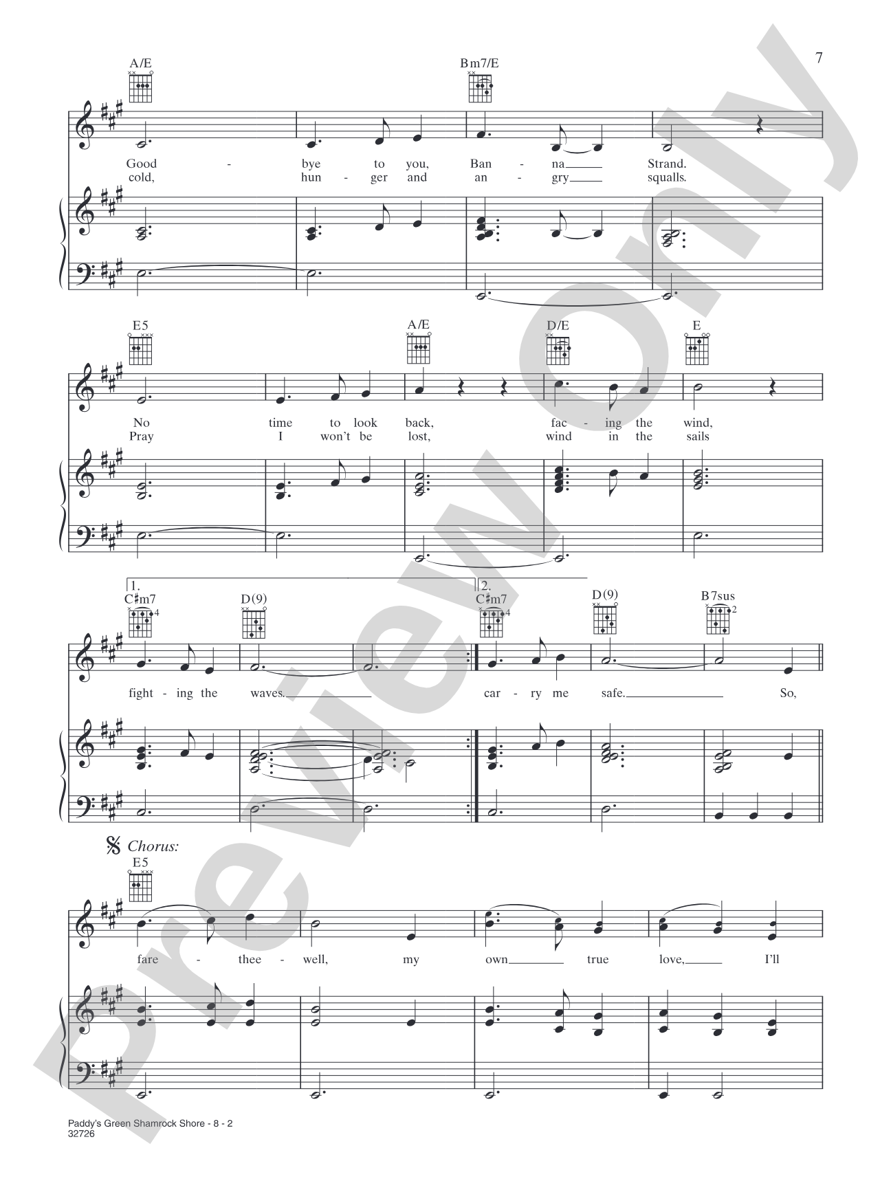 Paddy's Green Shamrock Shore: Piano/Vocal/Chords