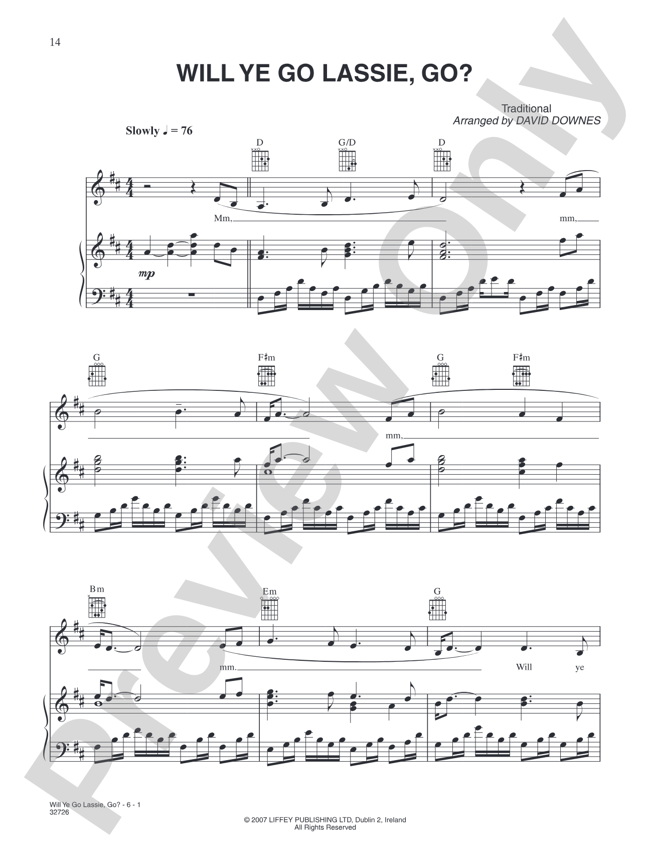 Will Y Go Lassie, Go?: Piano/Vocal/Chords