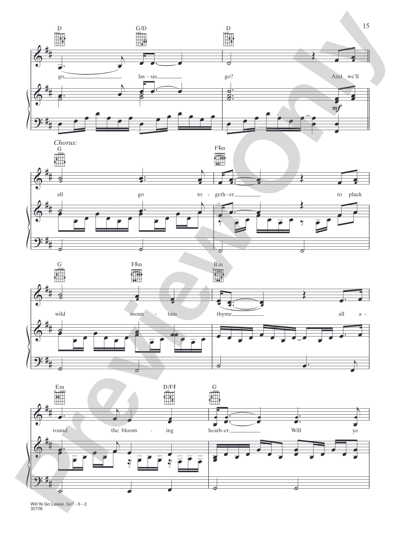 Will Y Go Lassie, Go?: Piano/Vocal/Chords