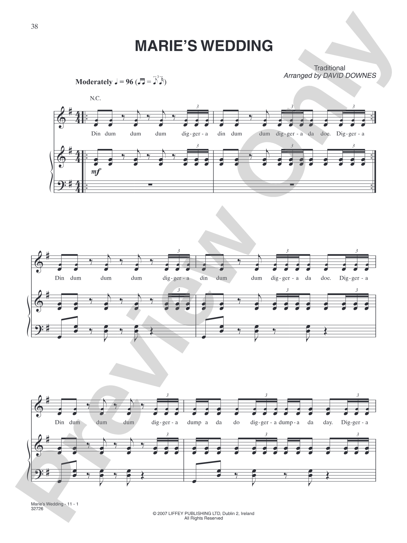 Marie's Wedding: Piano/Vocal/Chords