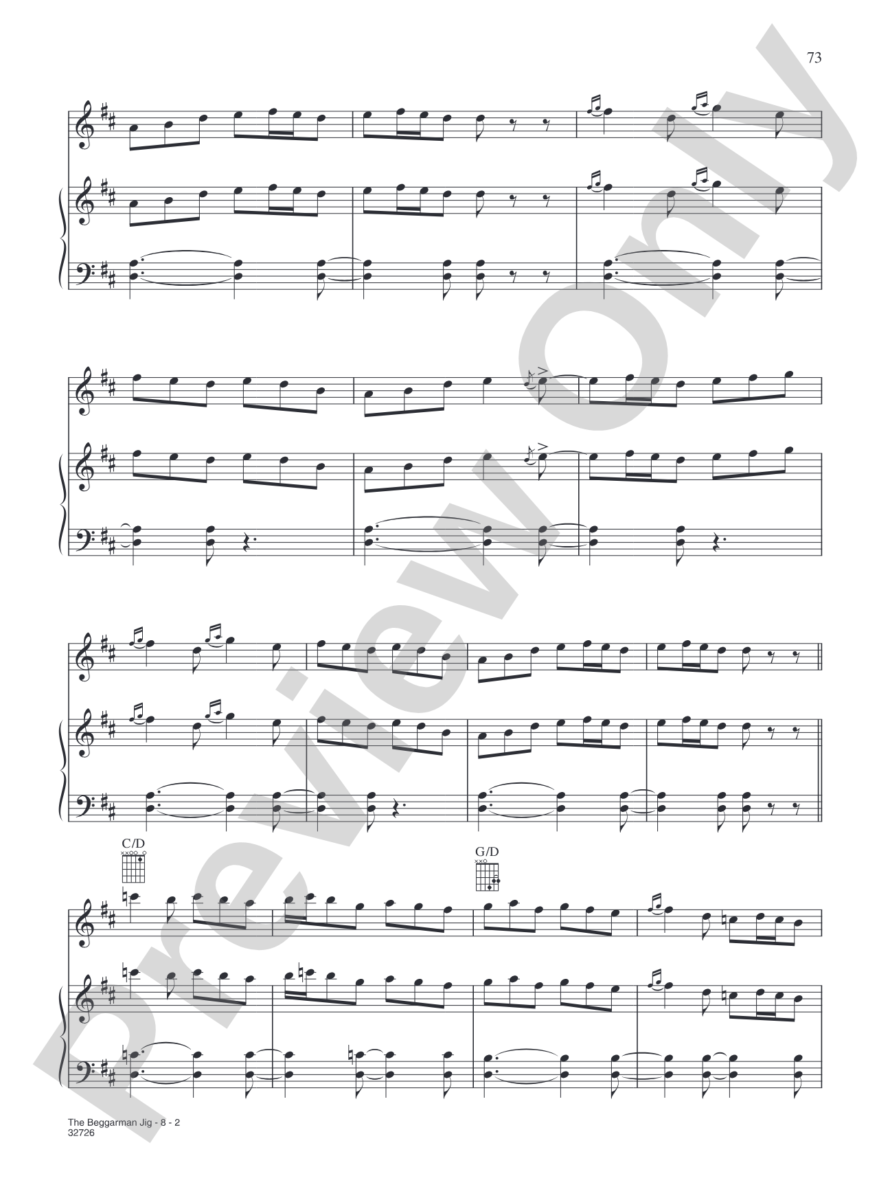 The Beggerman Jig: Piano/Vocal/Chords