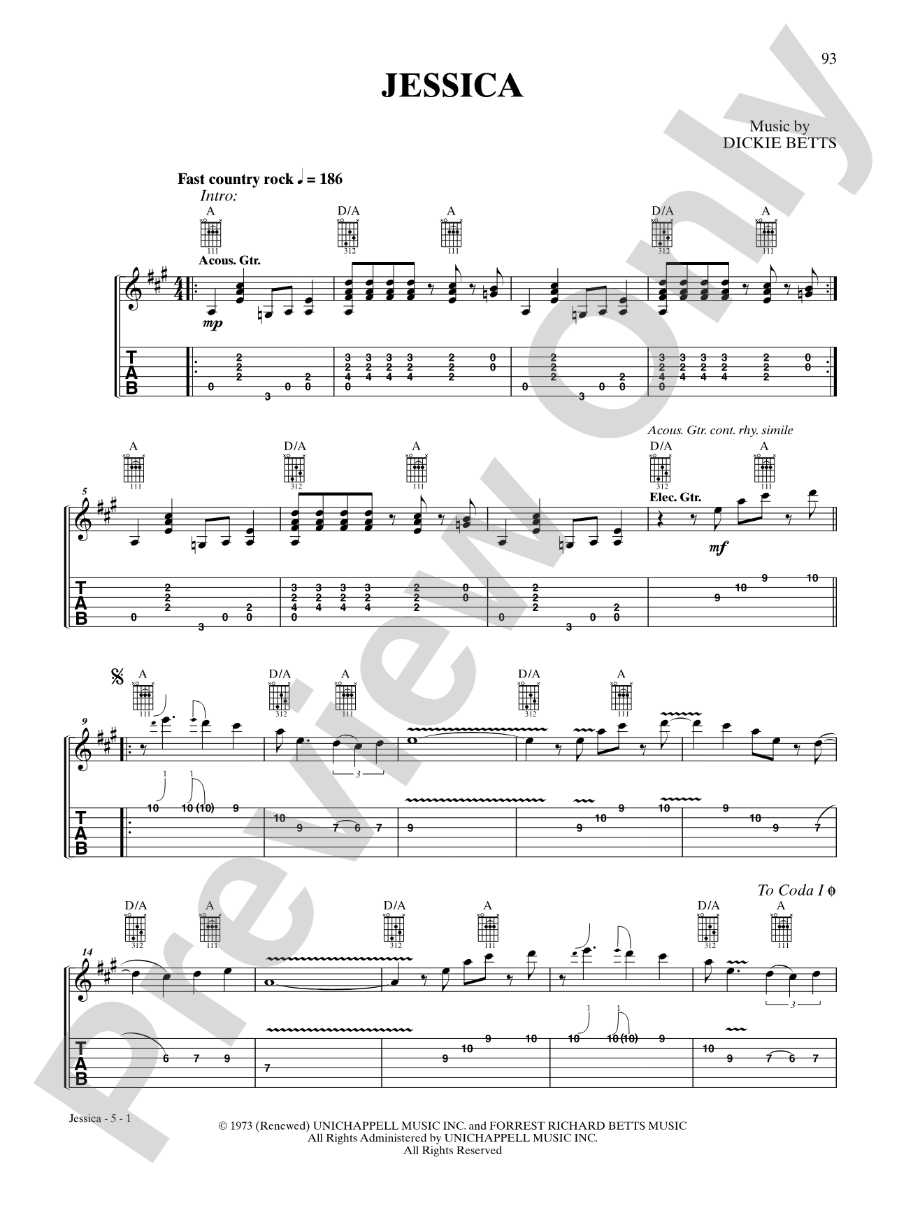 Jessica: Interm./Easy Guitar TAB