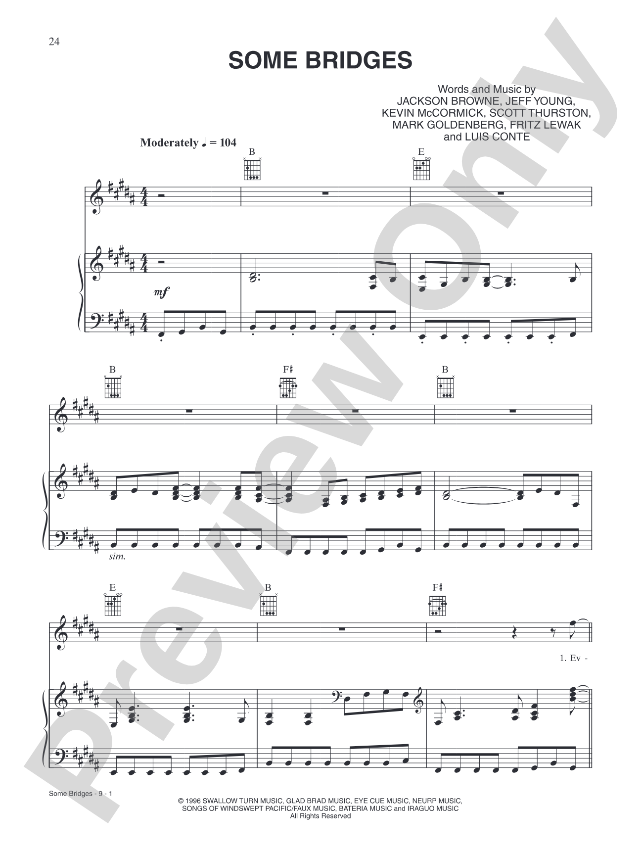 Some Bridges: Piano/Vocal/Chords
