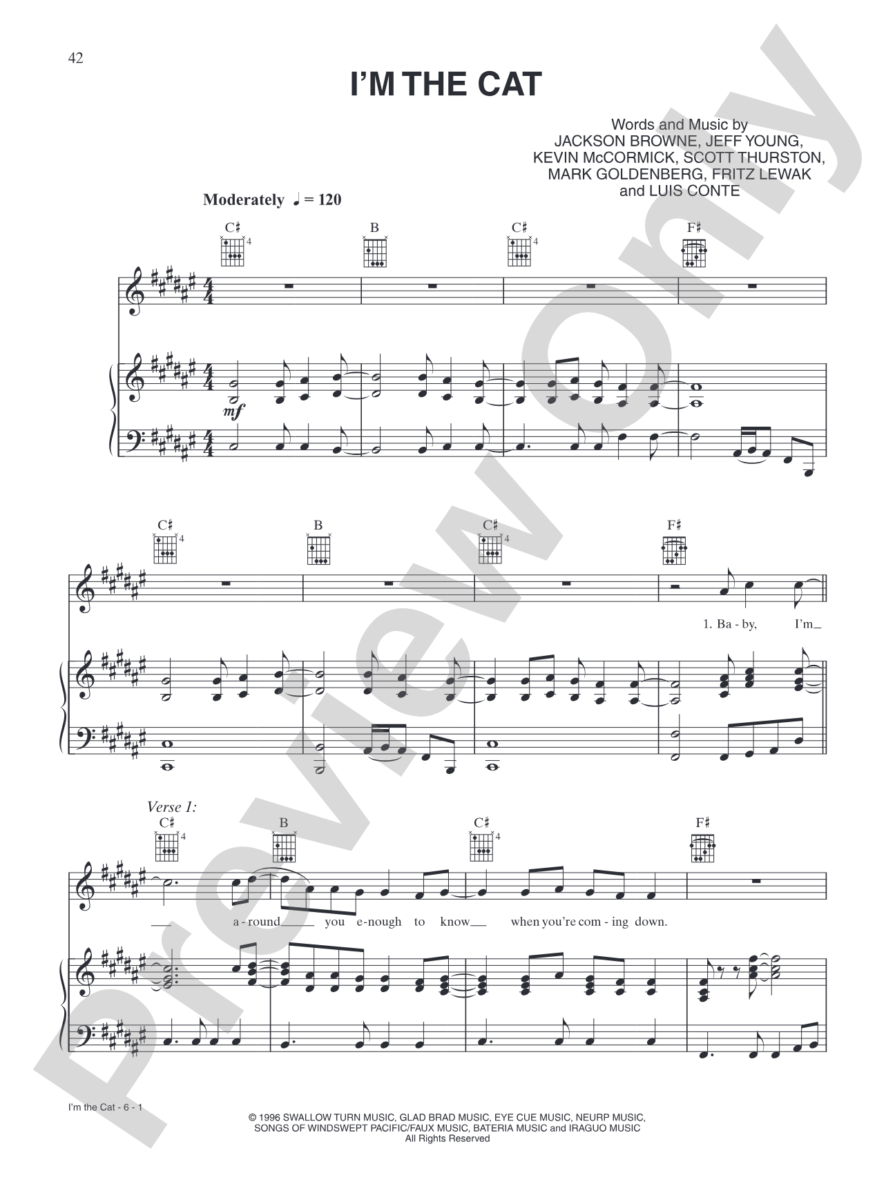Im the Cat: Piano/Vocal/Chords