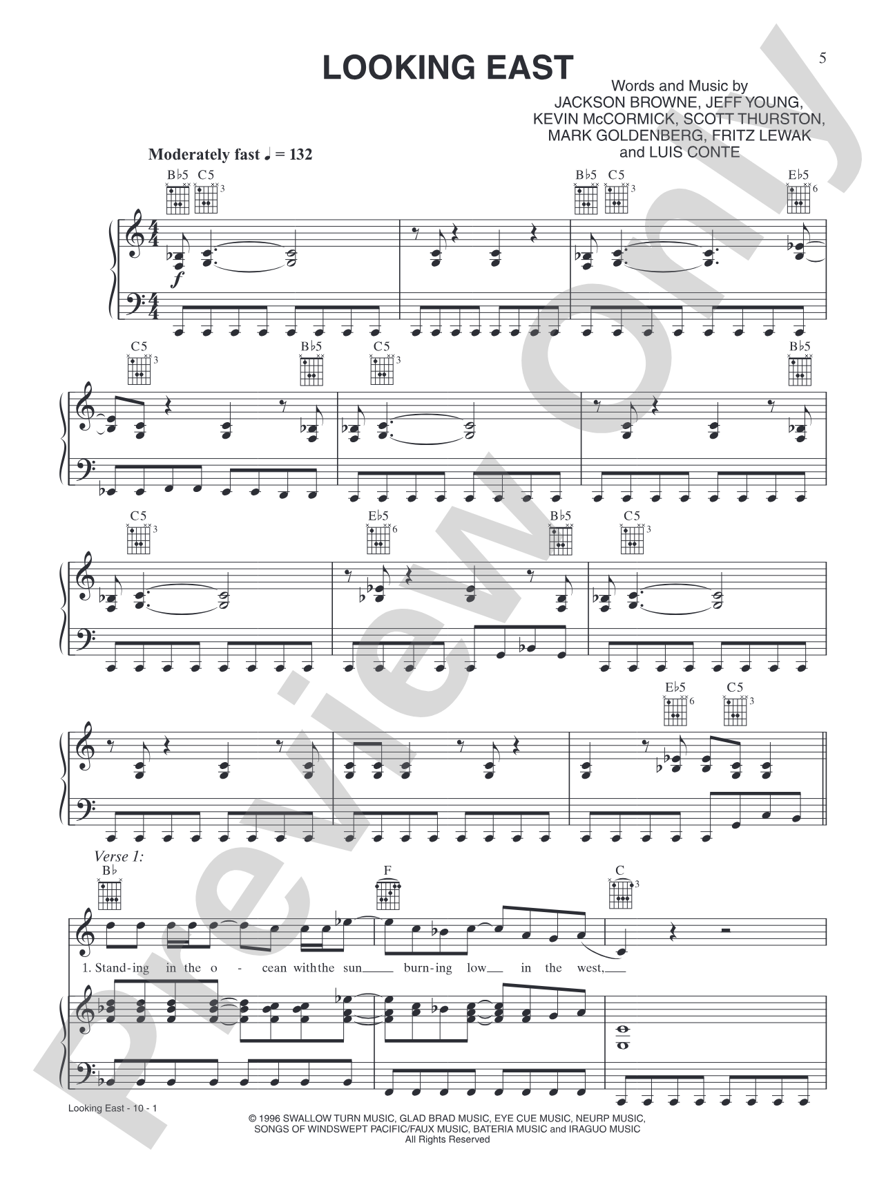 Looking East: Piano/Vocal/Chords