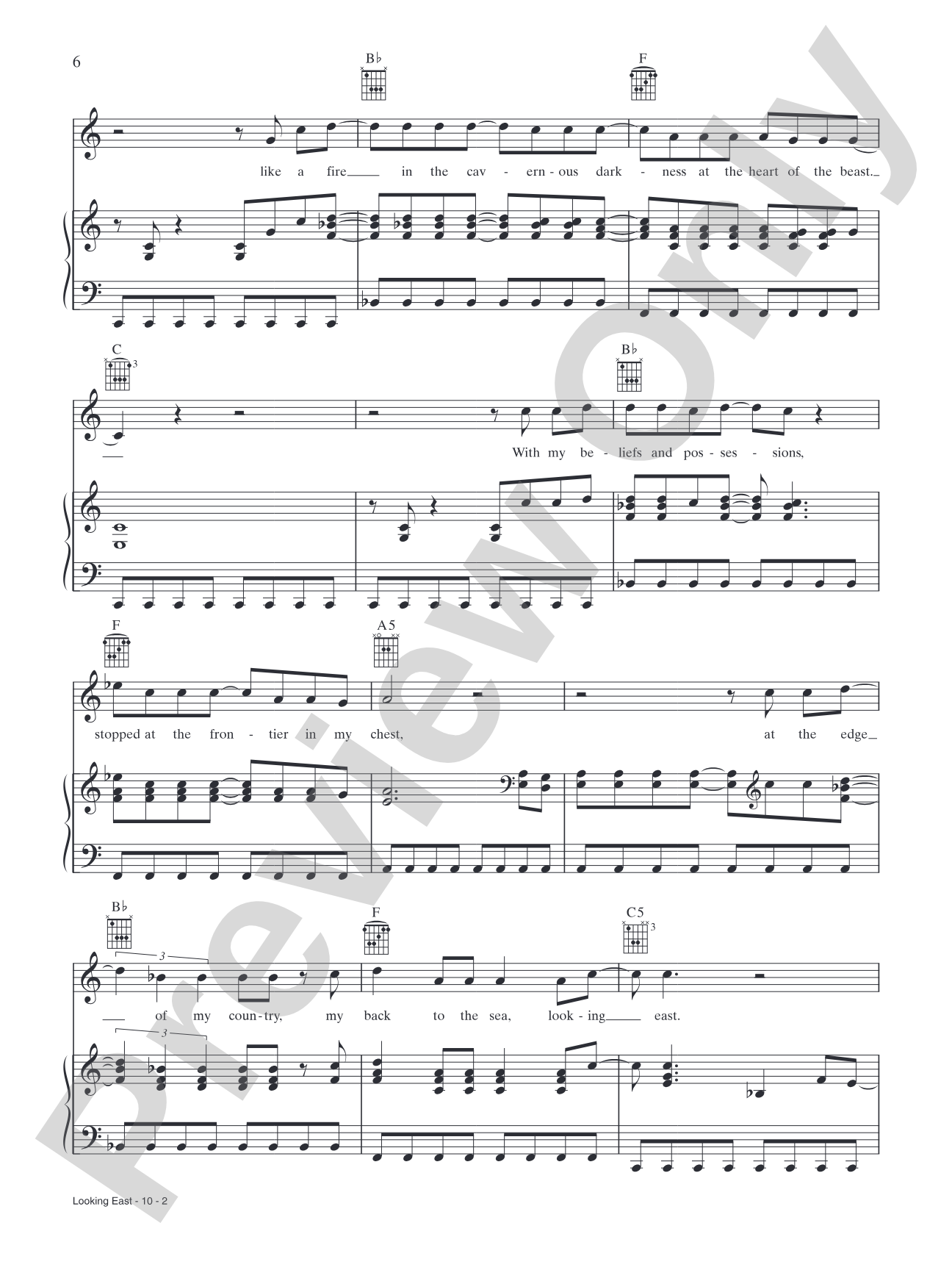 Looking East: Piano/Vocal/Chords