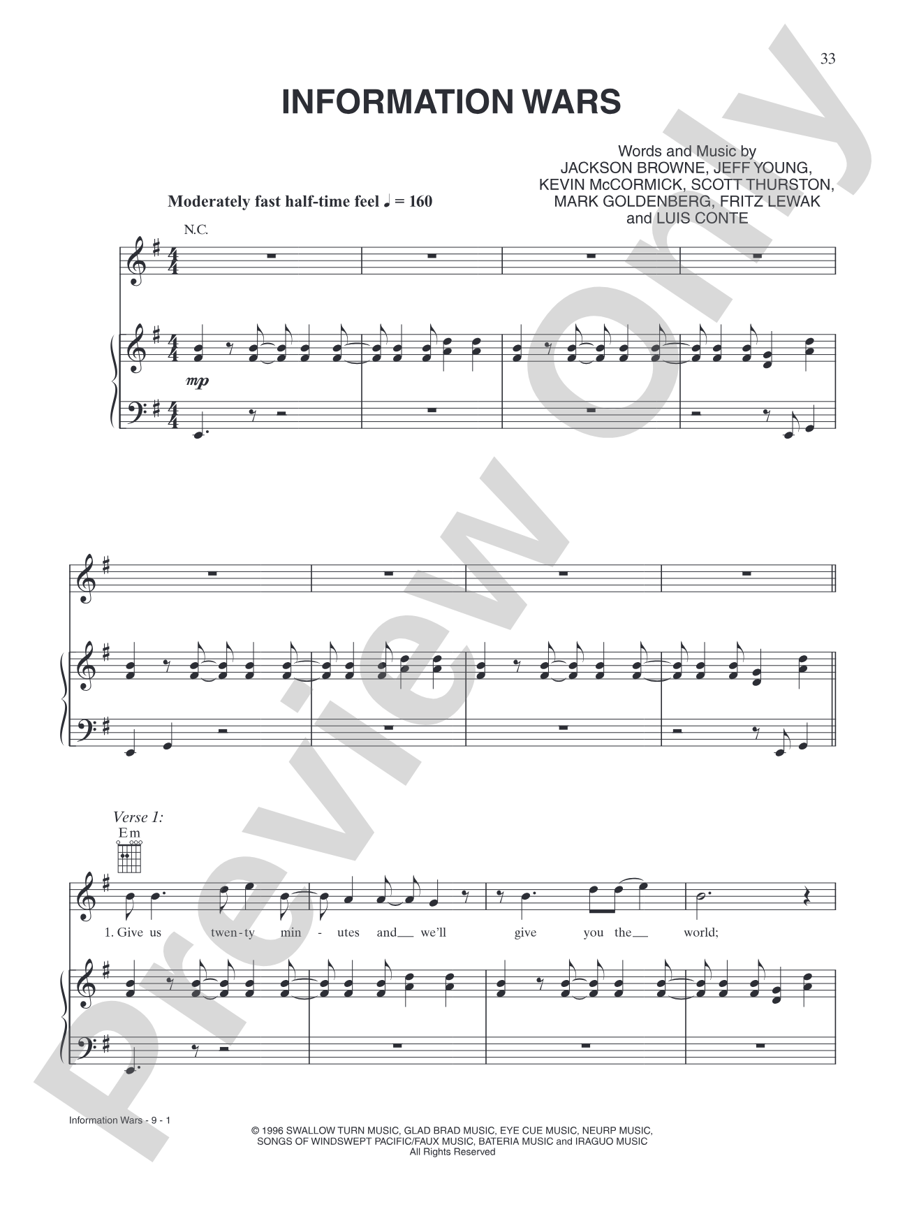 Information Wars: Piano/Vocal/Chords