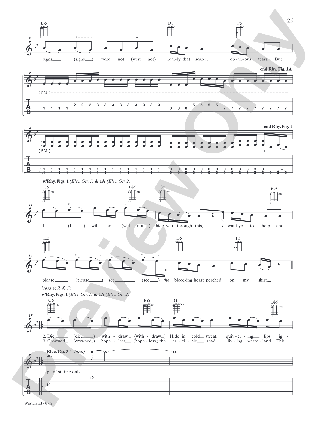 Wasteland: Authentic Guitar TAB