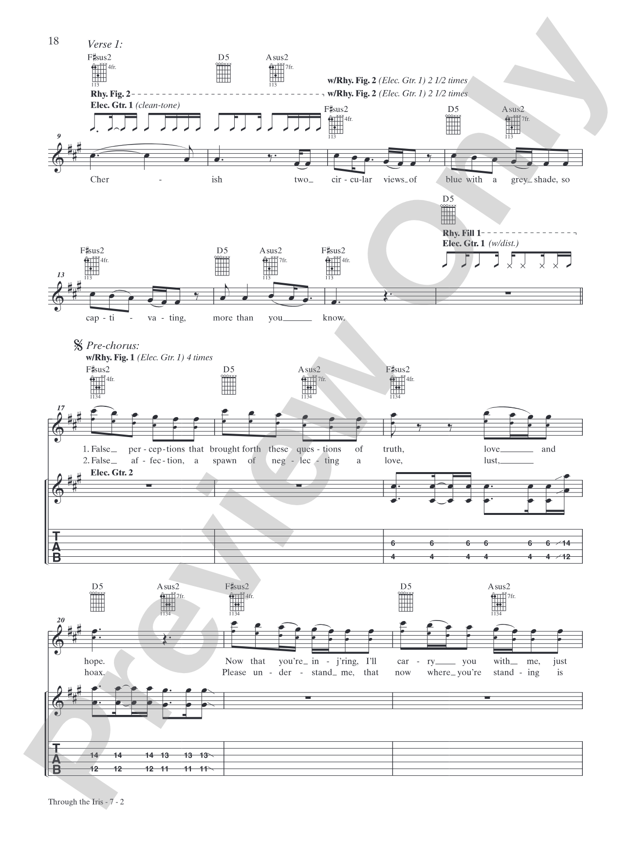 Through the Iris: Authentic Guitar TAB