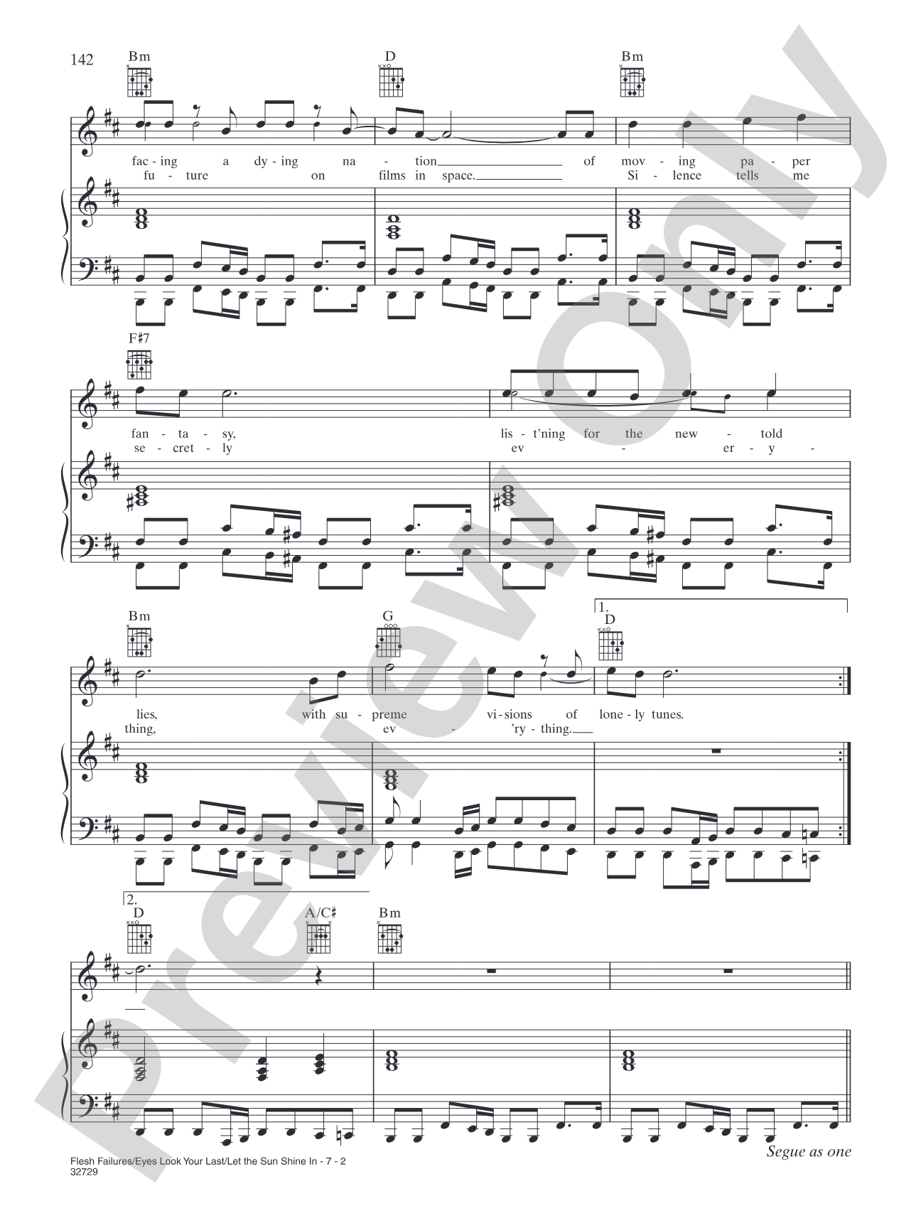 Flesh Failures / Eyes Look Your Last / Let the Sun Shine In (from "Hair"): Piano/Vocal/Chords