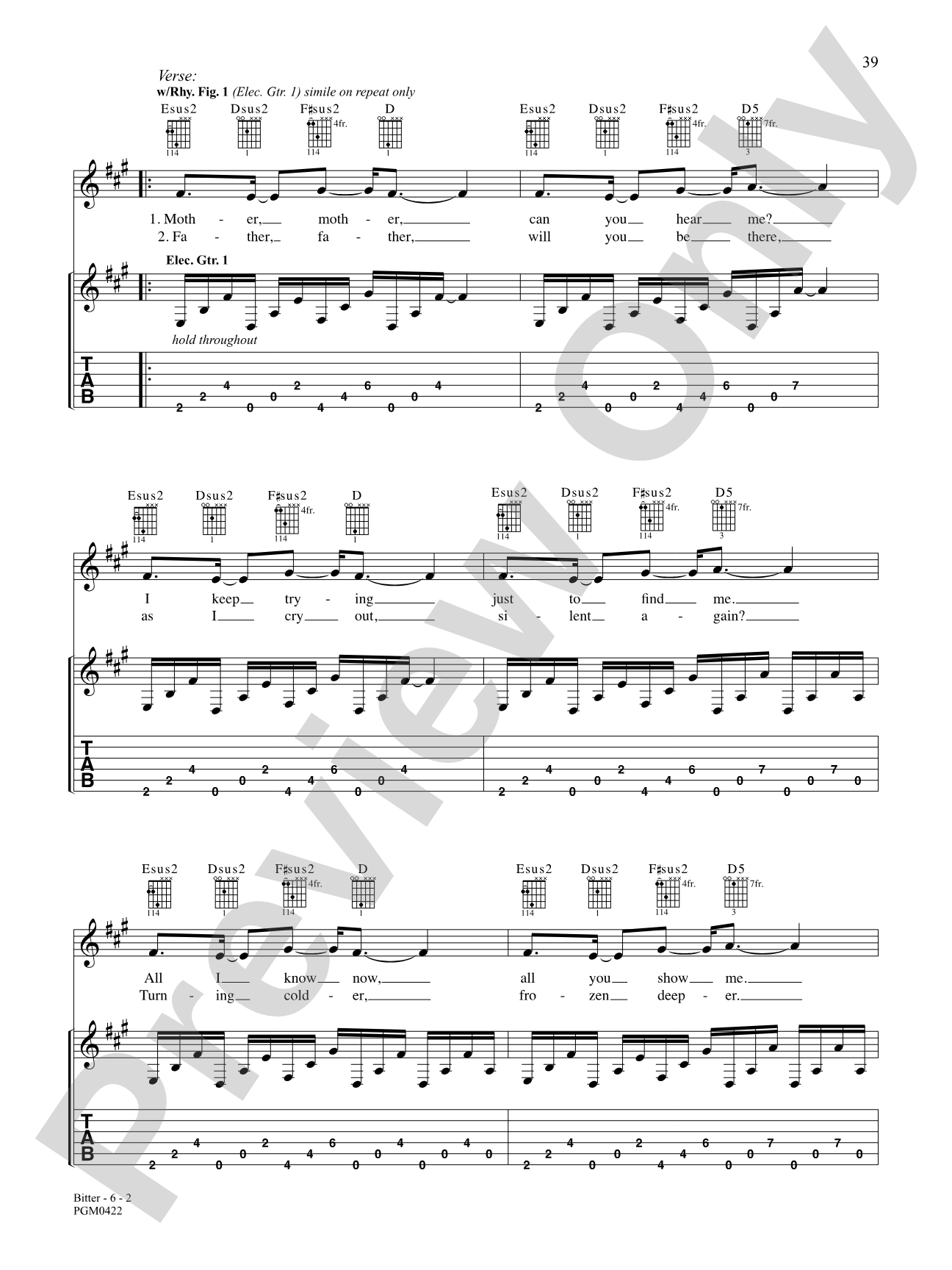 Bitter: Authentic Guitar TAB