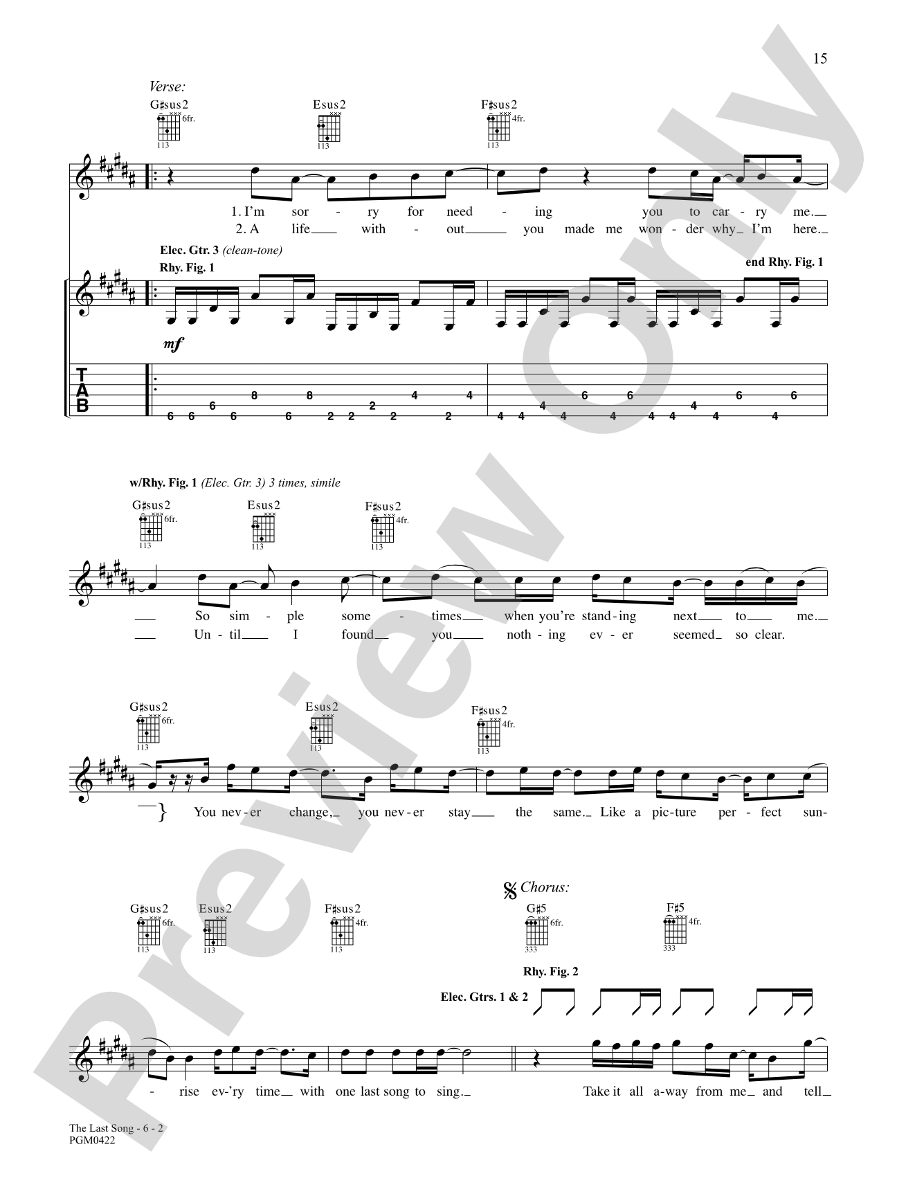 The Last Song: Authentic Guitar TAB