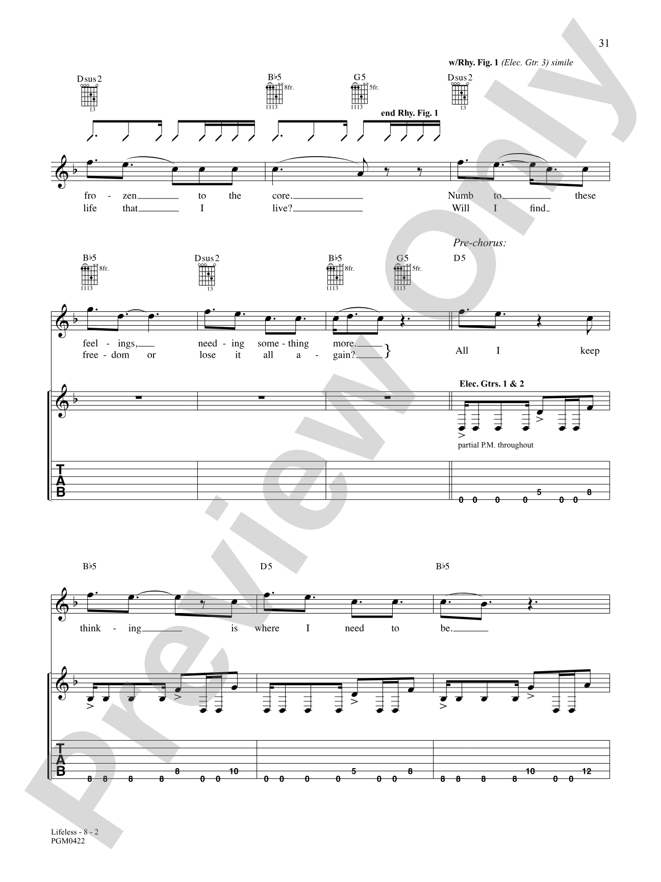 Lifeless: Authentic Guitar TAB