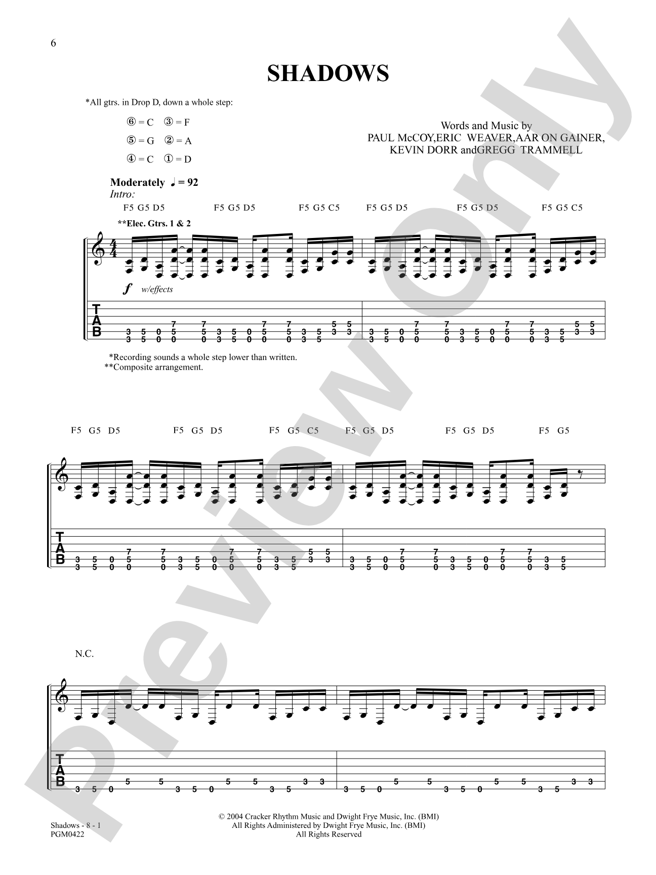Shadows: Authentic Guitar TAB